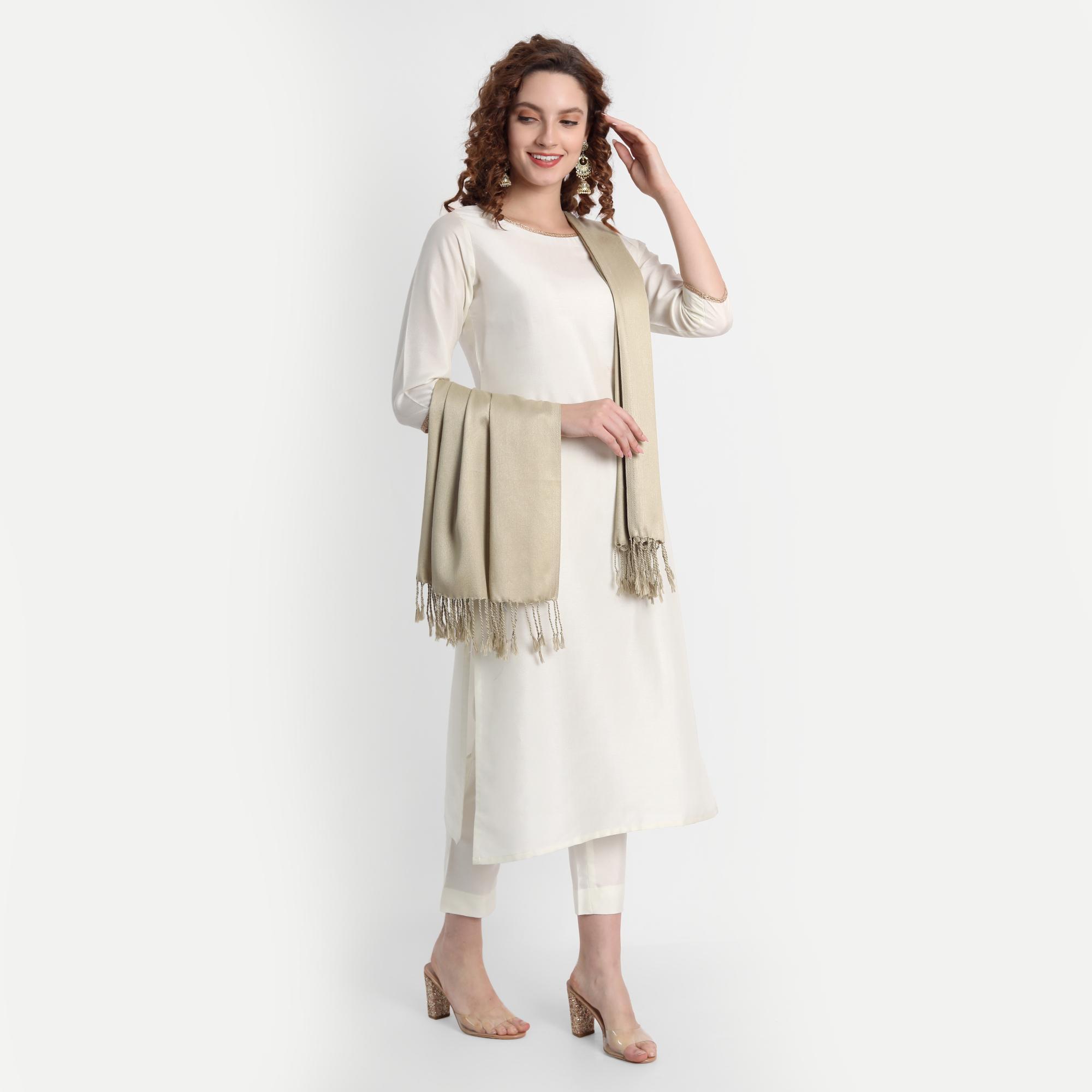 Hemkunt Fabrics  Viscose Cream Women Stole