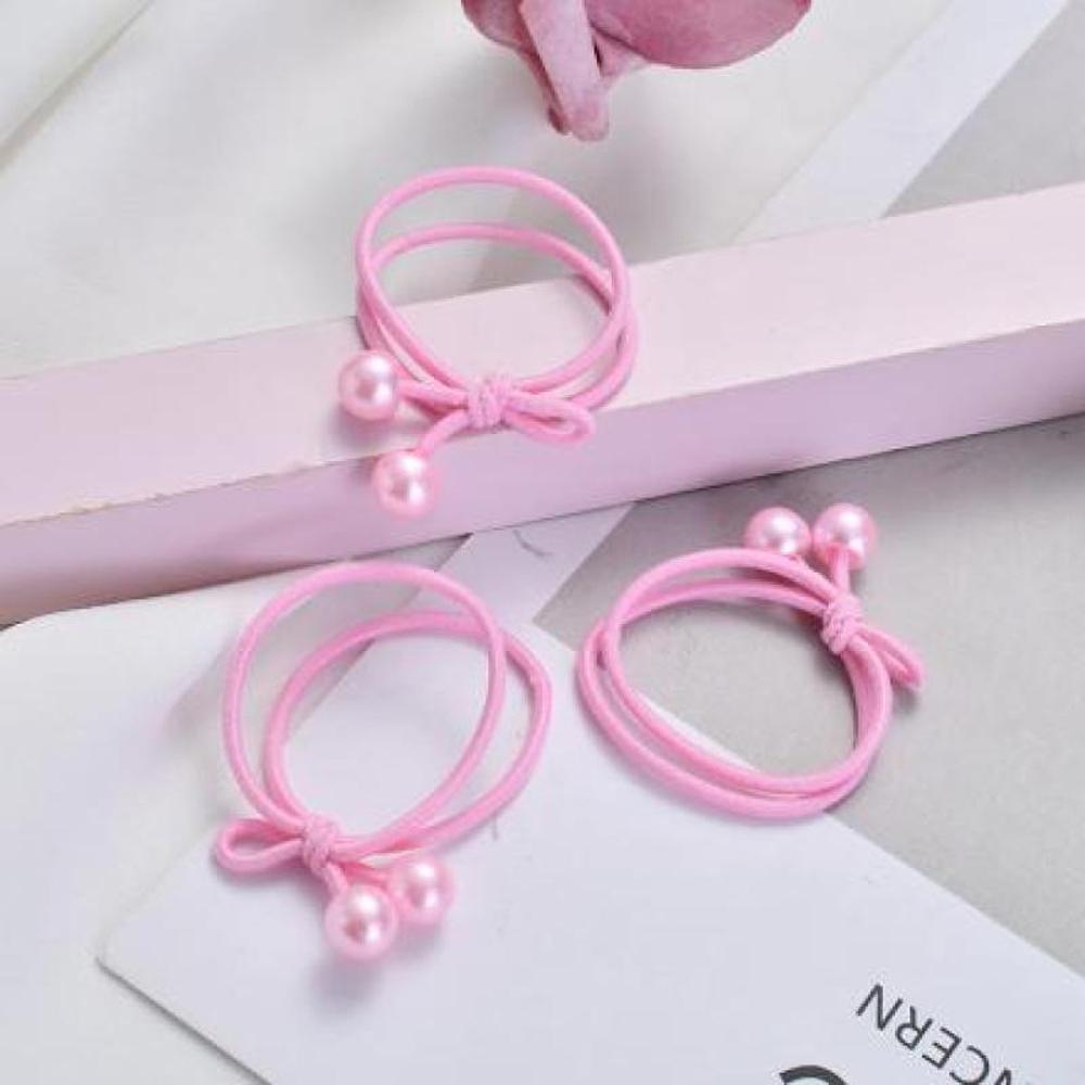 XIMI VOGUE™ Striped Hair Ropes with Bead for Children(3 pcs) (Pack of 5)