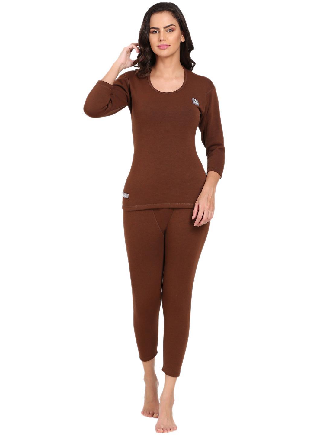OOSHIN UK Womens Brown  Thermal Basic Set