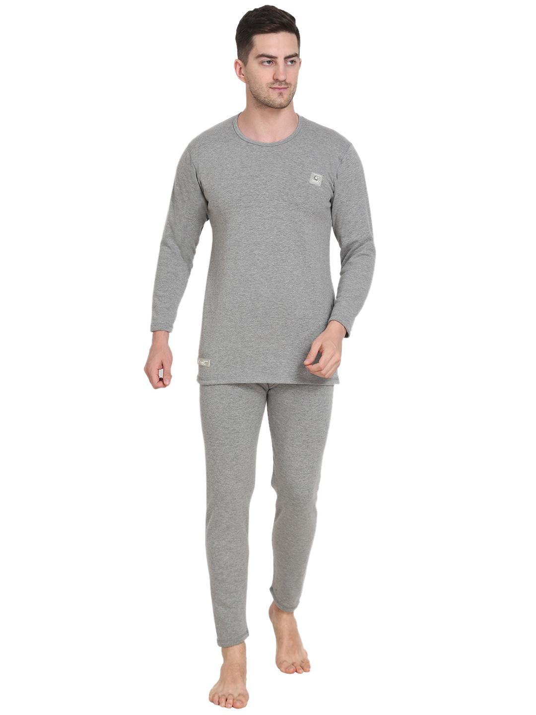 OOSHIN UK Mens Light Grey Thermal Gold Set 