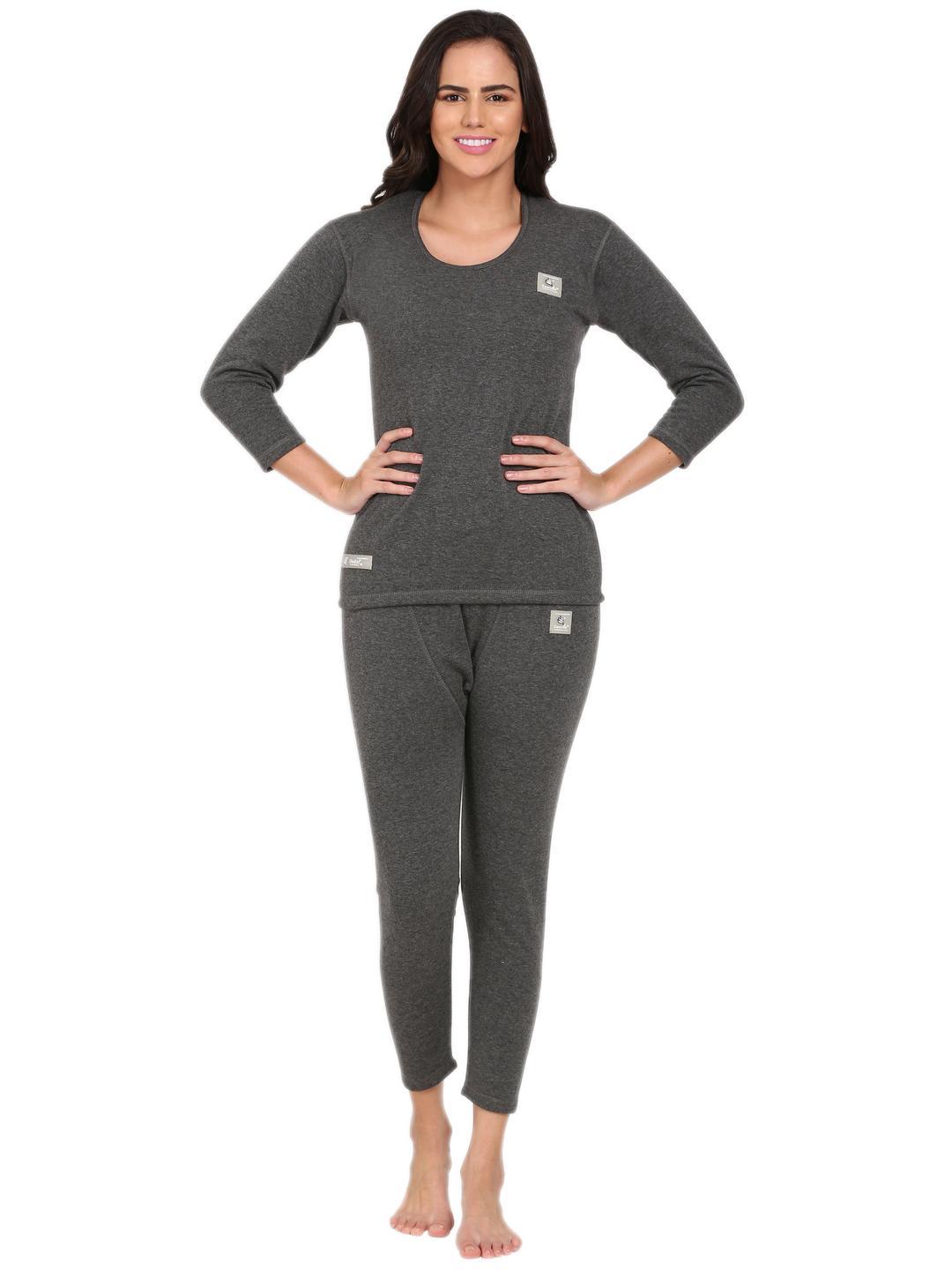  OOSHIN UK Womens Dark Grey Thermal Gold Set