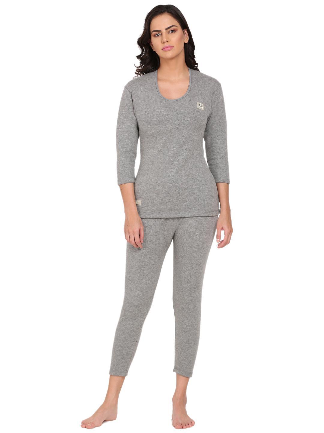 OOSHIN UK Womens Light Grey Thermal Gold Set