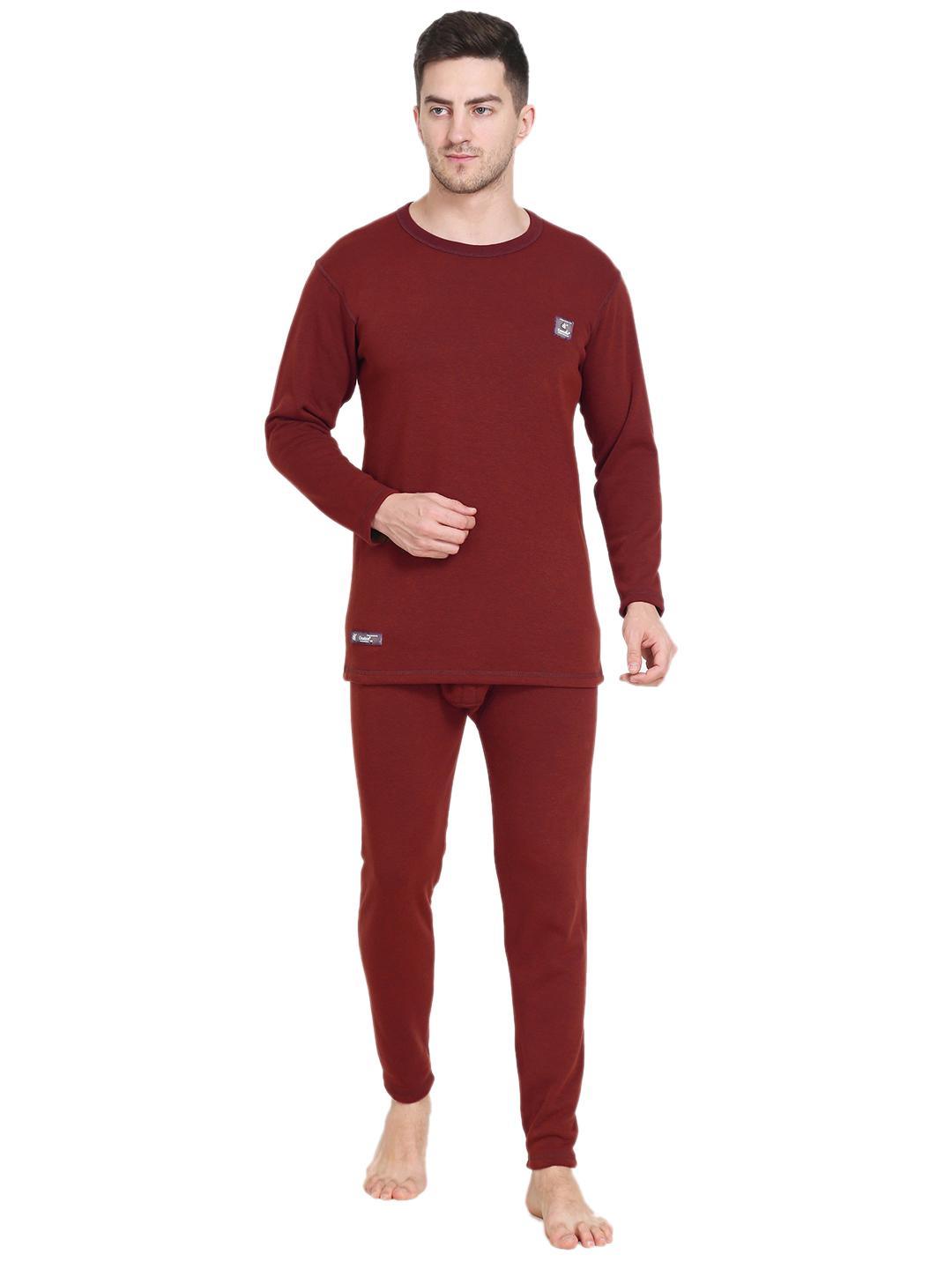 OOSHIN UK Mens Maroon Thermal Signature Set