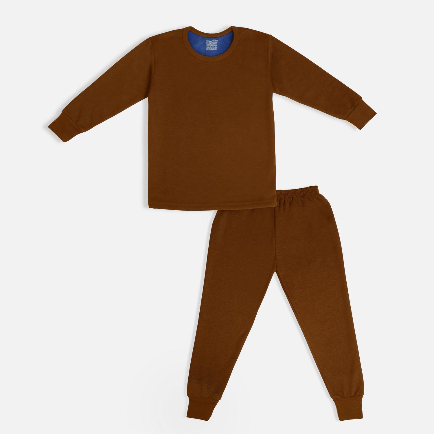 OOSHIN UK Basic Kids Brown Thermal Set 