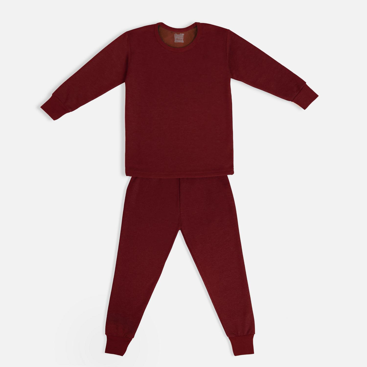 OOSHIN UK Sinature Kids D Maroon Thermal Set 