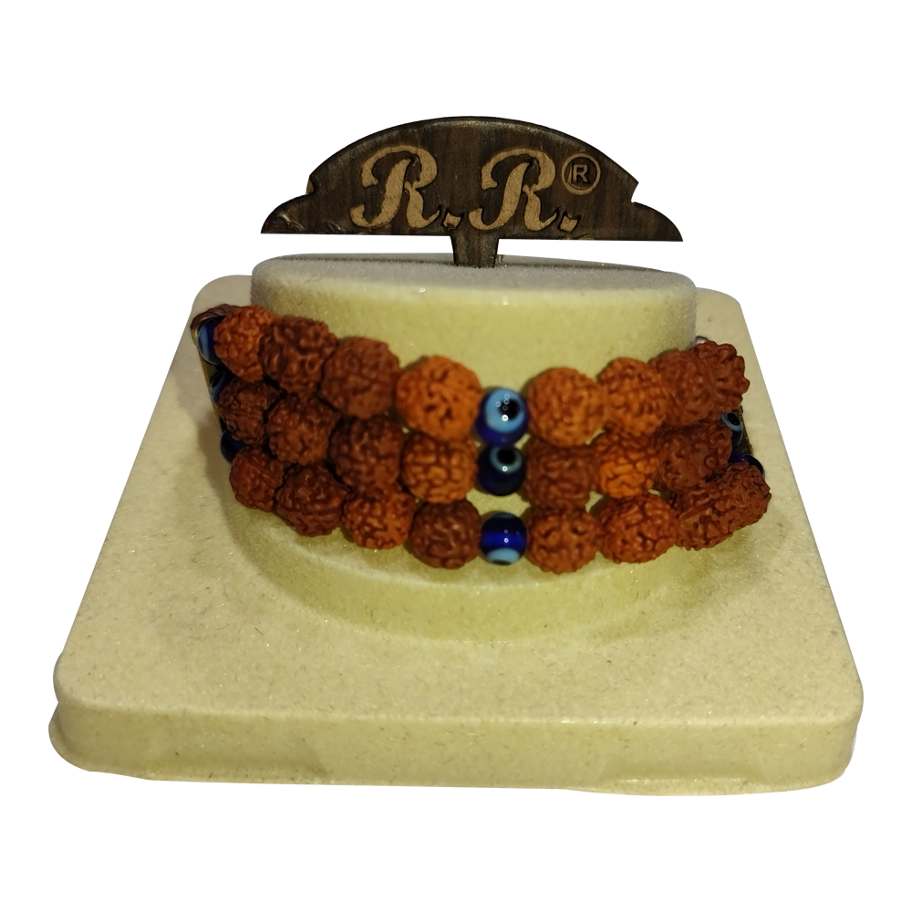 Three Layer Rudraksh Beads Rakhi for Brother| Rakhi Bracelet| Rakhi Gift for Brother | Kids Rakhi | Adults Rakhi |  Rakhi with Pyari Sister Gift | Rakhi Gift for Brother|Bhaiya Bhabhi Rakhi Set