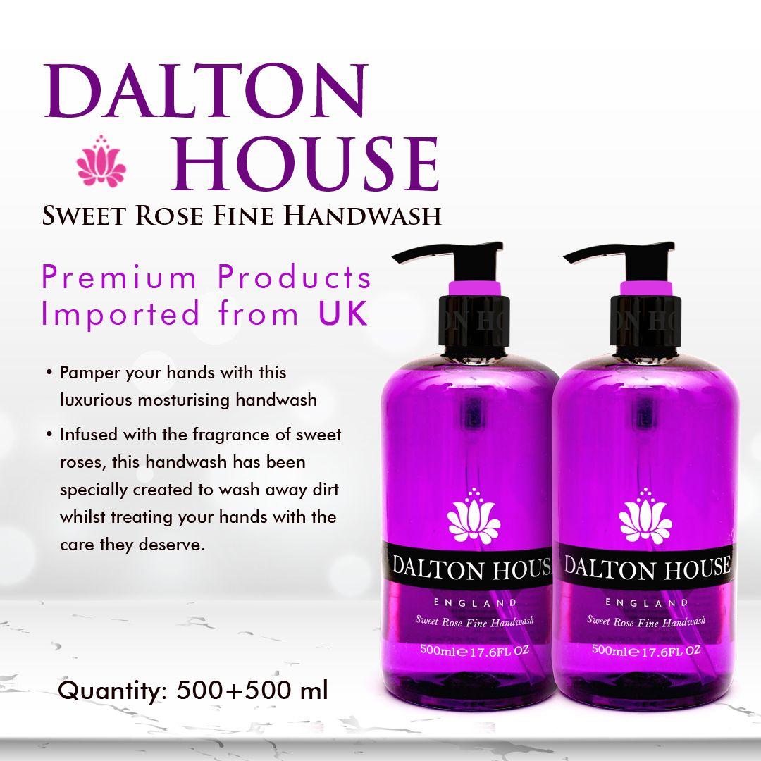 Xpel Marketing Dalton House England Sweet Rose Fine Handwash Combo (Pack of 2 - 500ml each)