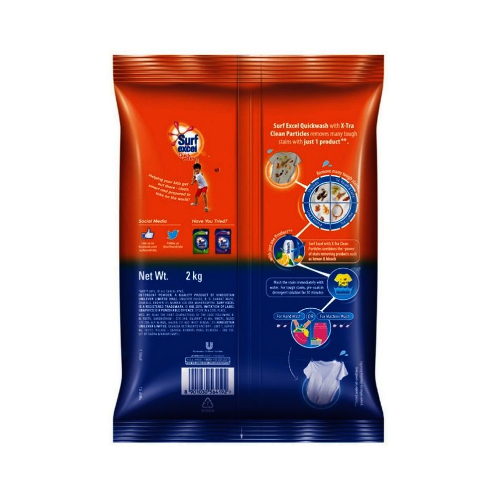 Surf Excel Quick Wash Detergent Powder, 2Kg