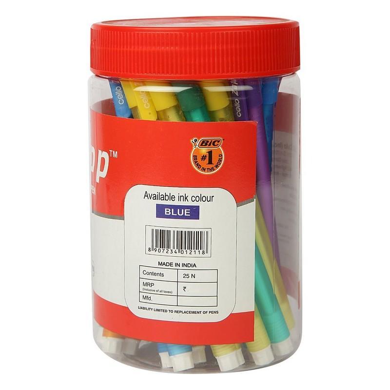 Cello Blue Zapp Gel Pen Jar, 25 N