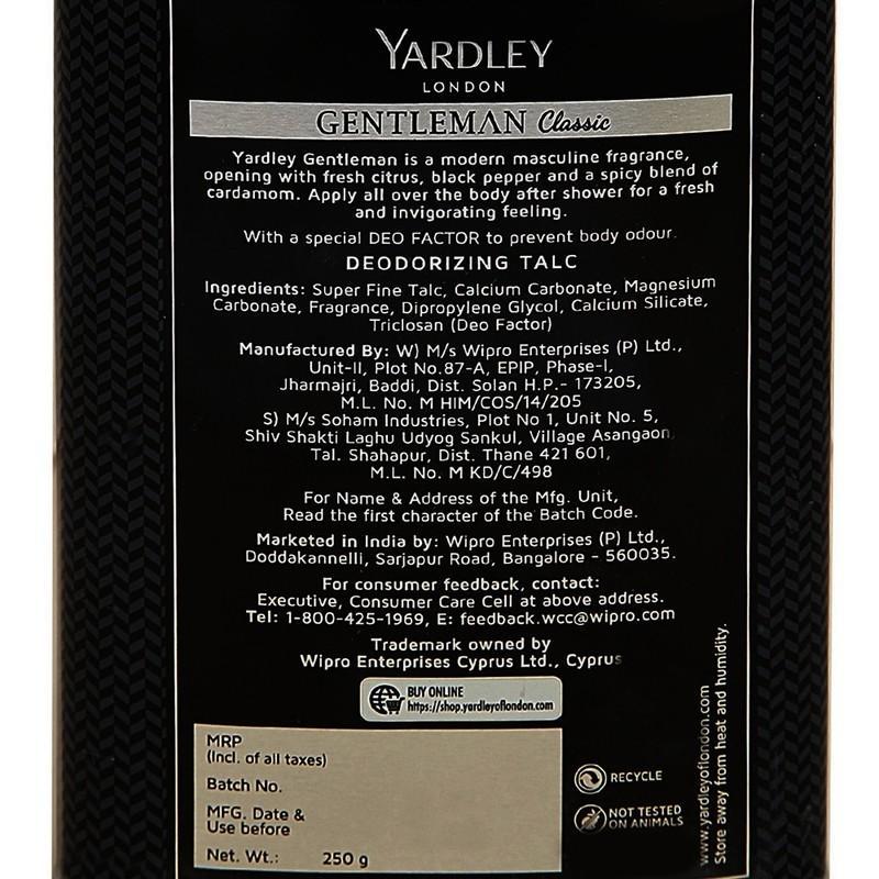 Yardley Talcum Gentleman, 250 g
