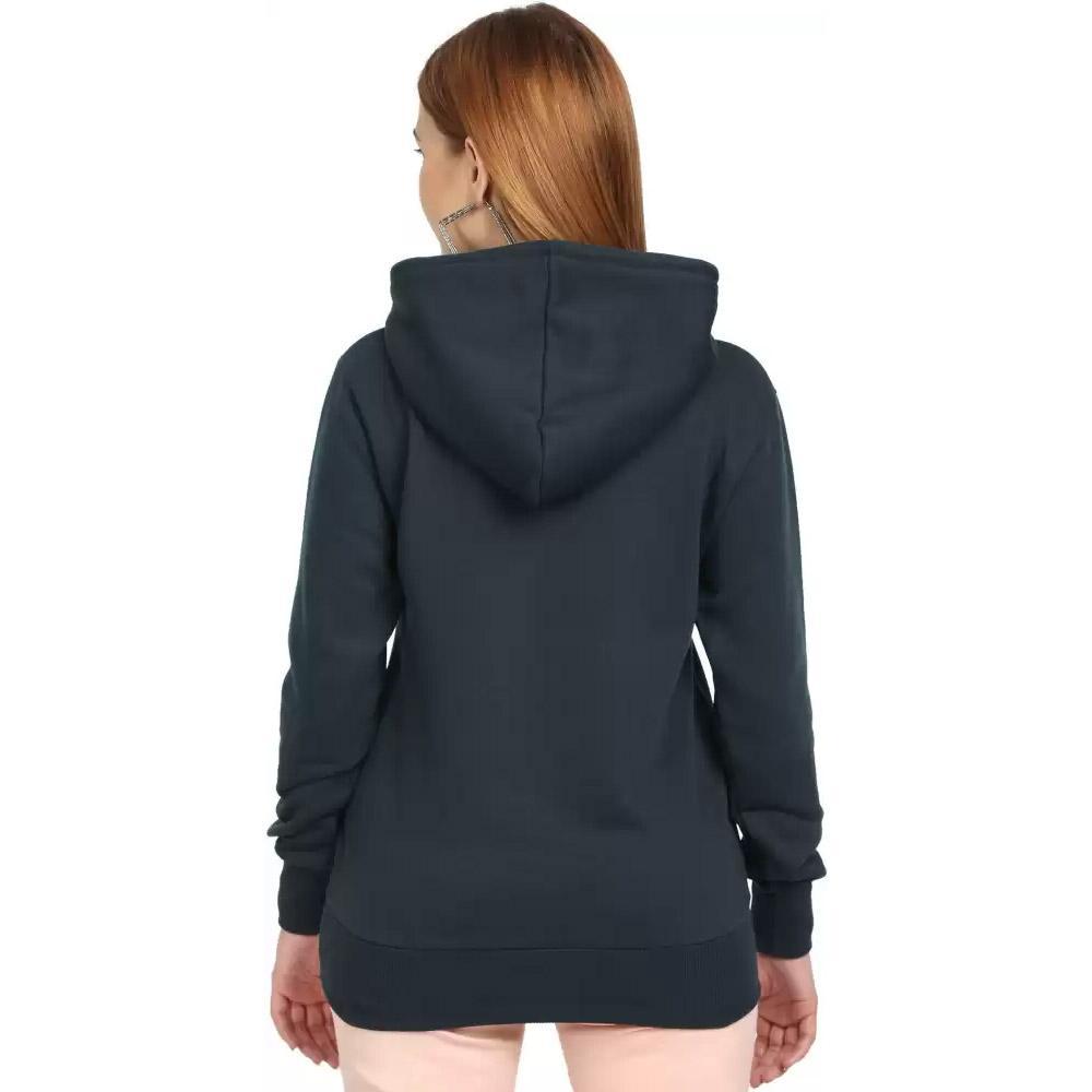 Companion Full Sleeve Solid Women Sweatshirt Blue