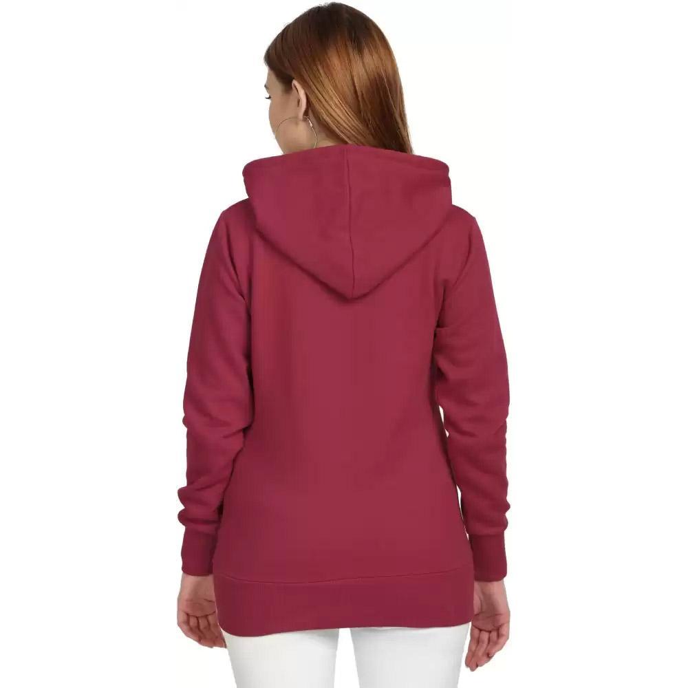 Companion Full Sleeve Solid Women Sweatshirt Red Maroon