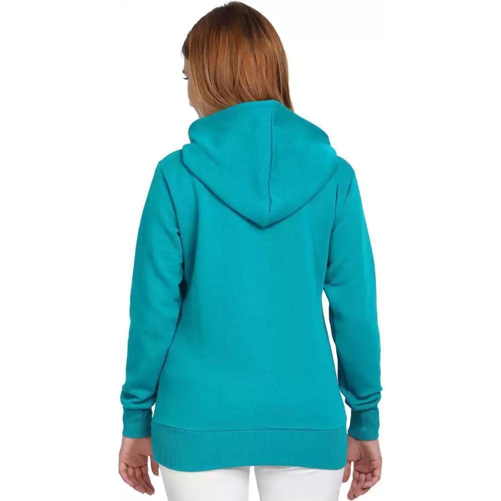 Companion Full Sleeve Solid Women Sweatshirt  Turquiose