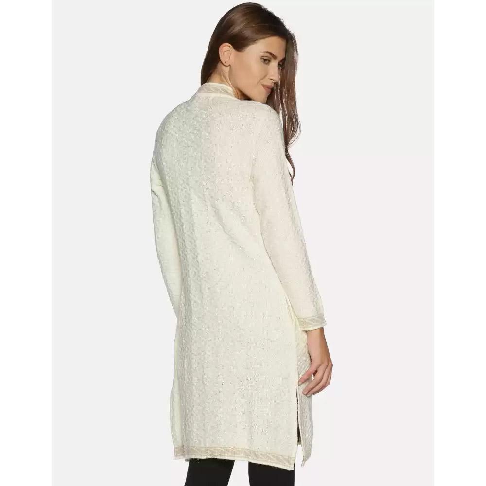 Companion Women Full Sleeve White Shrug