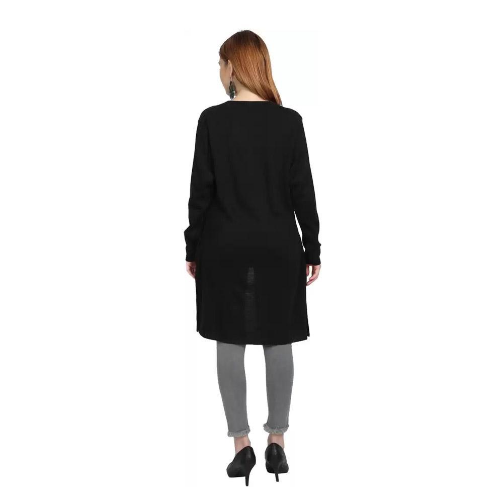 Companion Women Straight Full Sleeve Black Shrug