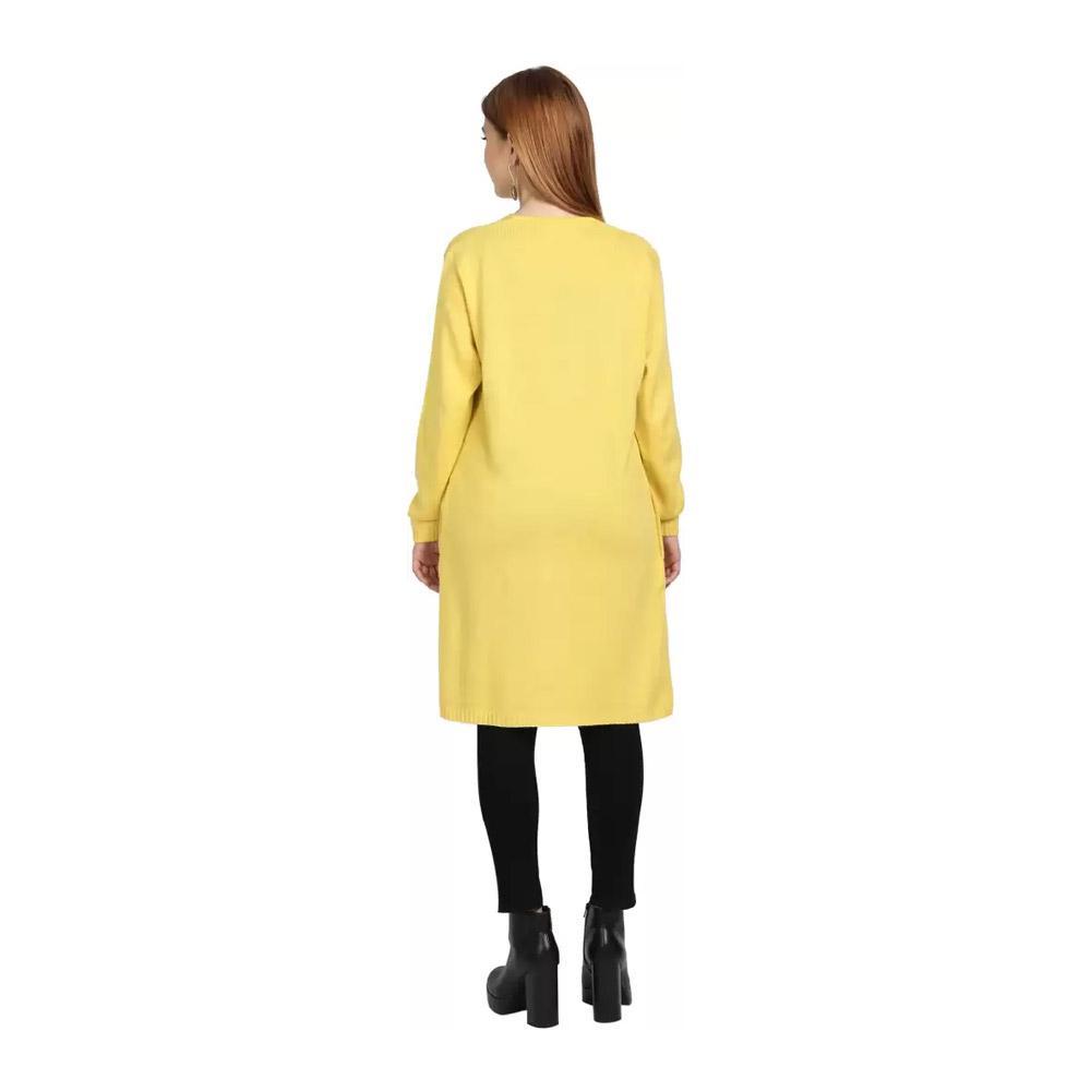 Companion Women Straight Full Sleeve Yellow Shrug