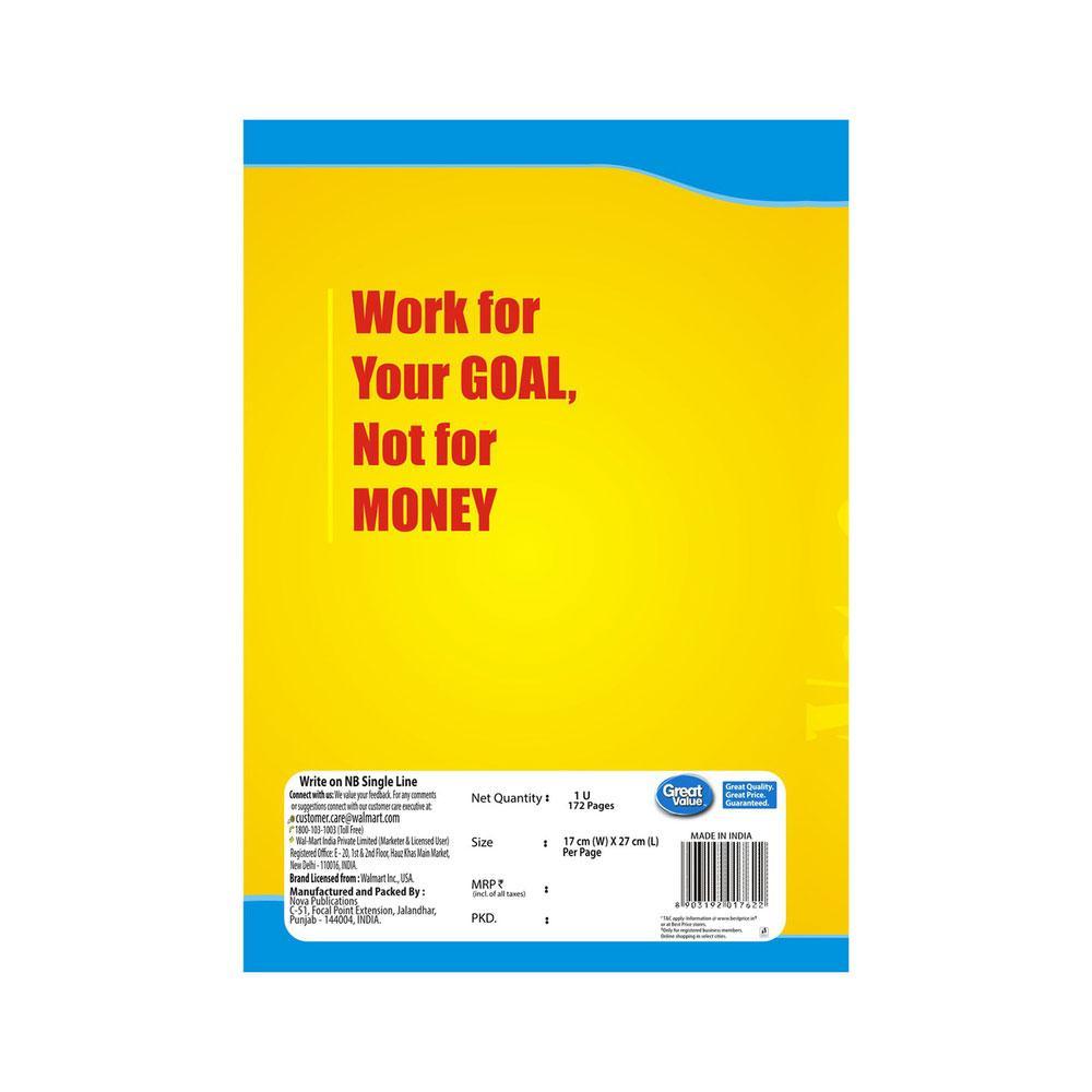 Great Value Notebook Long Ruled 172 Pages Notebook 