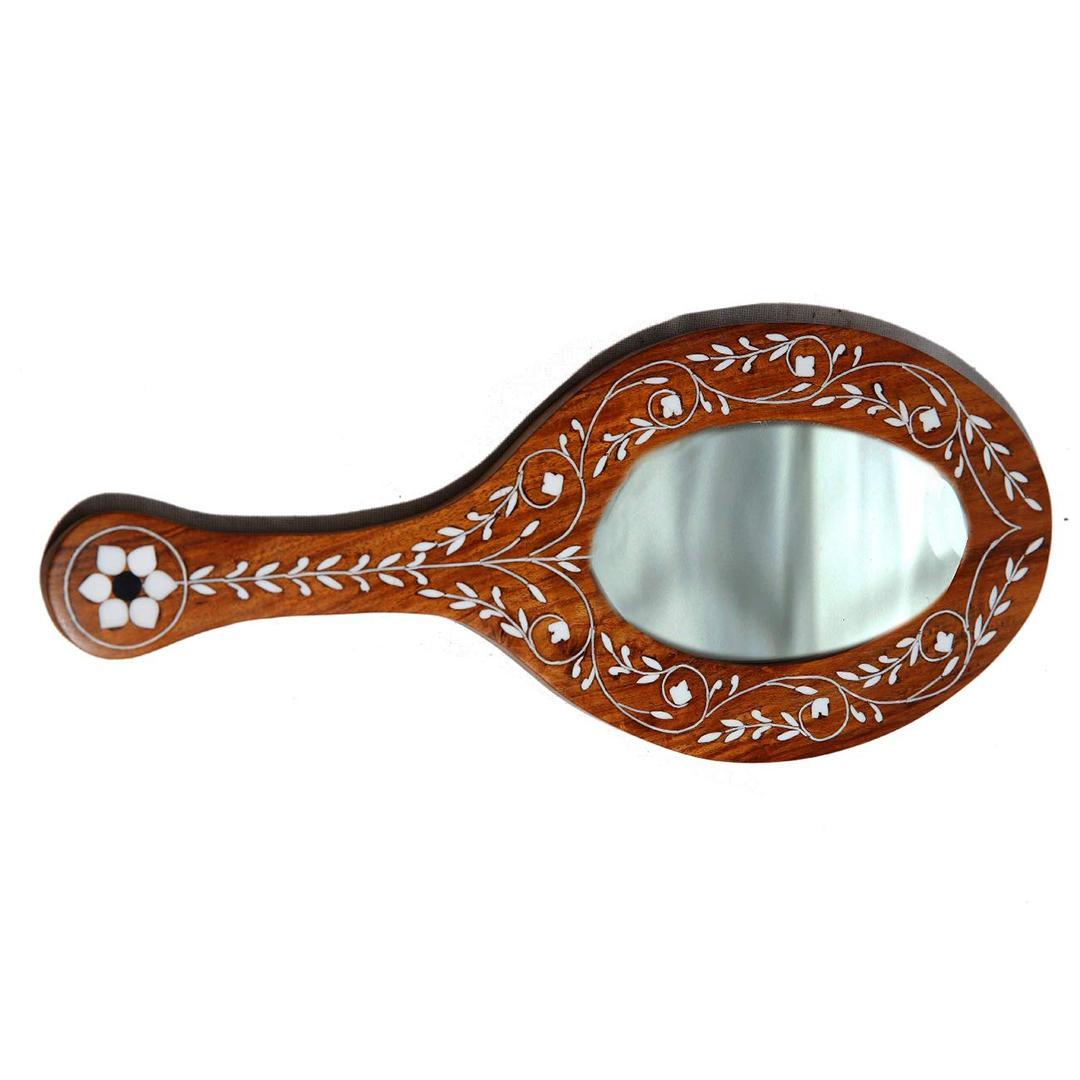 KBL Wooden Handheld Mirror from KBL - Hand Mirror Handheld Vanity Mirror Decorative Mirror Cosmetic Make Up Mirror(Brown)