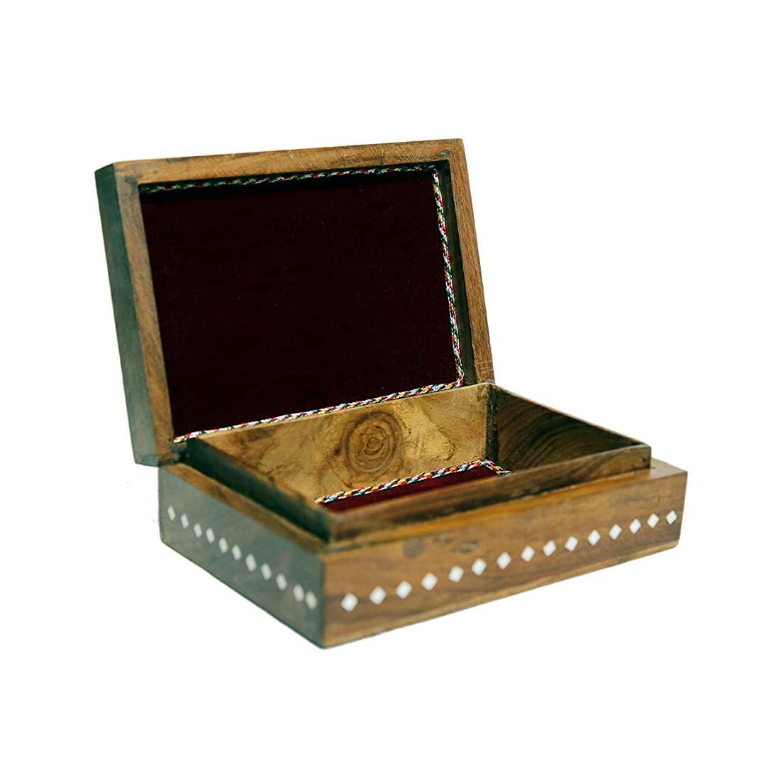 KBL Wooden Jewellery Box for Women Jewel Organizer, Storage Box, Hand Inlay with Intricate Inlay Gift Items - 7Inch X 5INCH Handmade