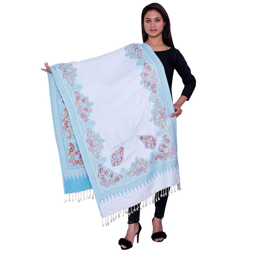 STOLR Girl's  Finewool Blue Stole/Wrap/Shawl for  Girls & Women Size W80*L28