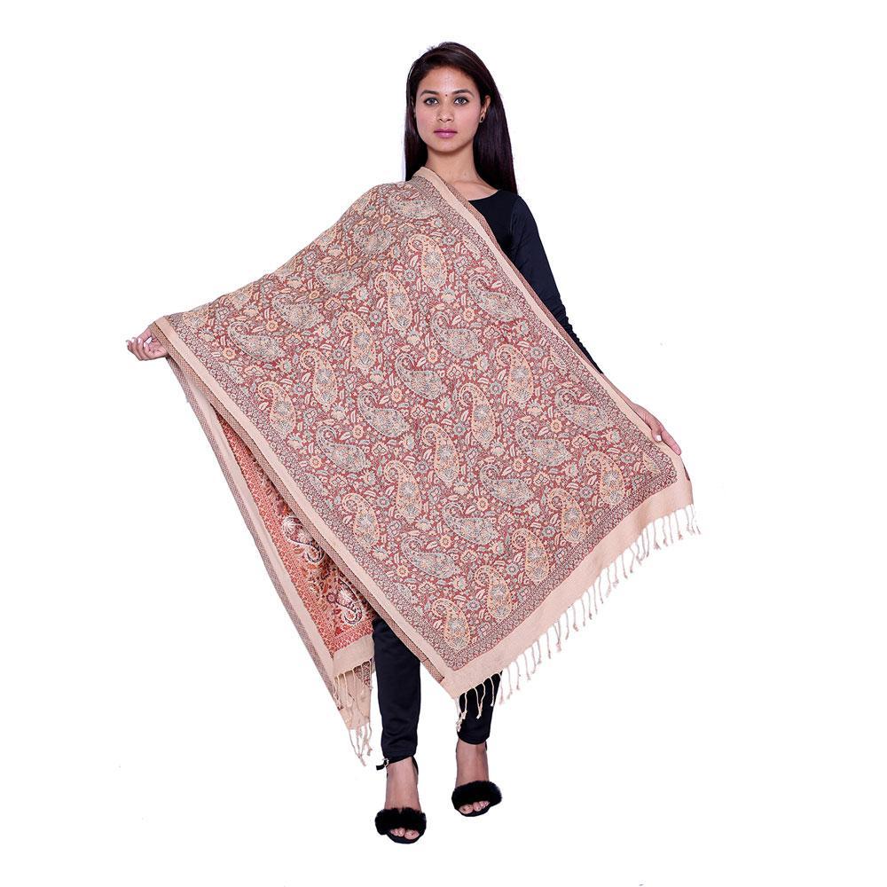 STOLR Girl's  Polywool Brown Stole/Wrap/Shawl for  Girls & Women Size W80*L28