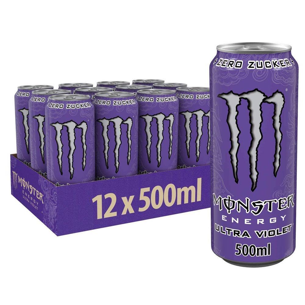 Monster Chef Need Energy Ultra Violet Zero Sugar Drink (Pack of 12Cans X 500ml Each)