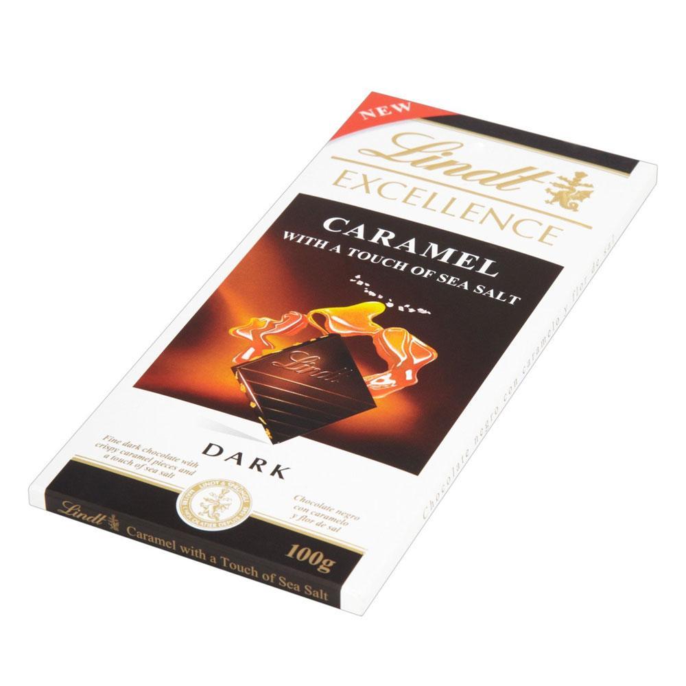 Lindt Excellence Caramel & Sea Salt Touch Chocolate Bar 100 Grams
