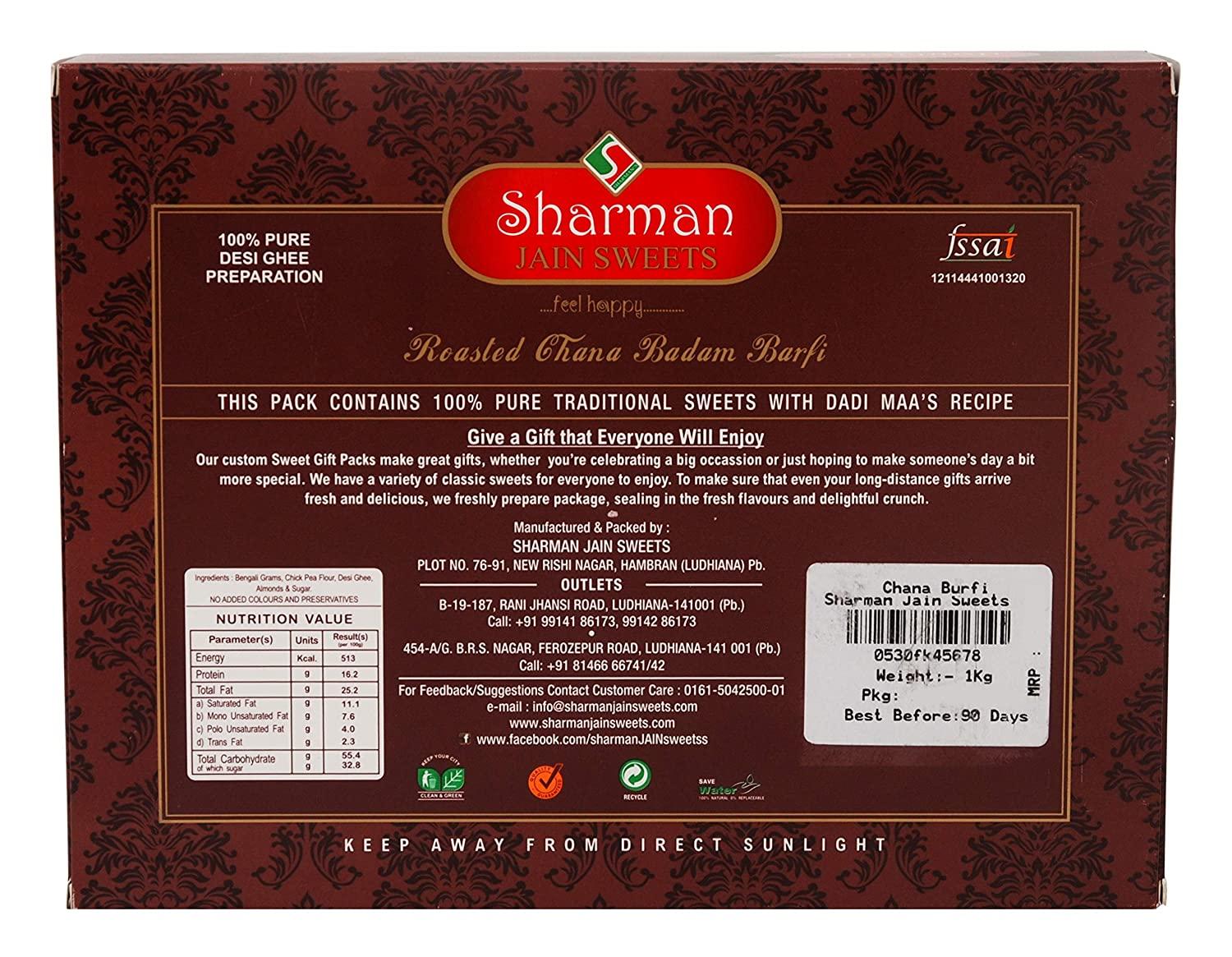 Sharman Jain Sweets Chana Barfi 