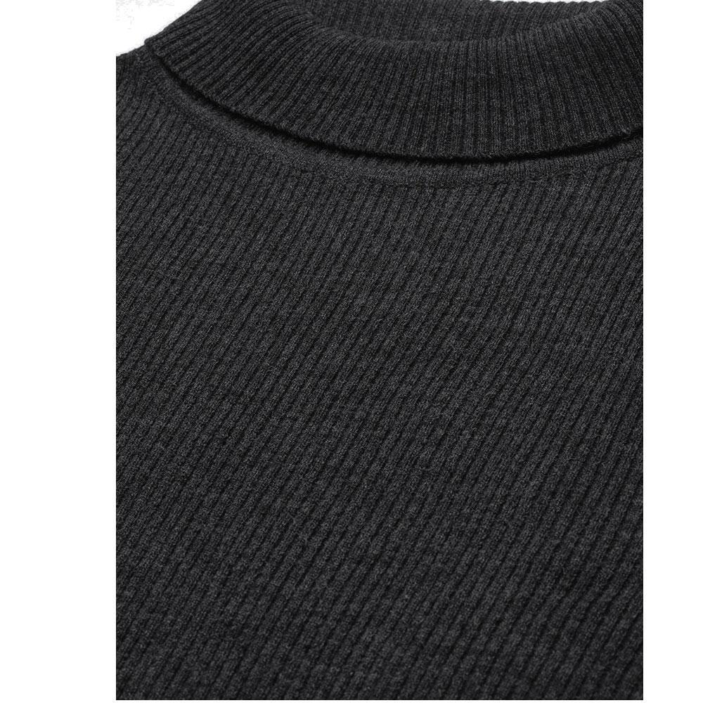Women Dark Grey Turtle Neck Top