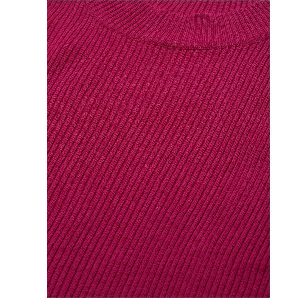 Women Dark Wine Mock Neck Top 