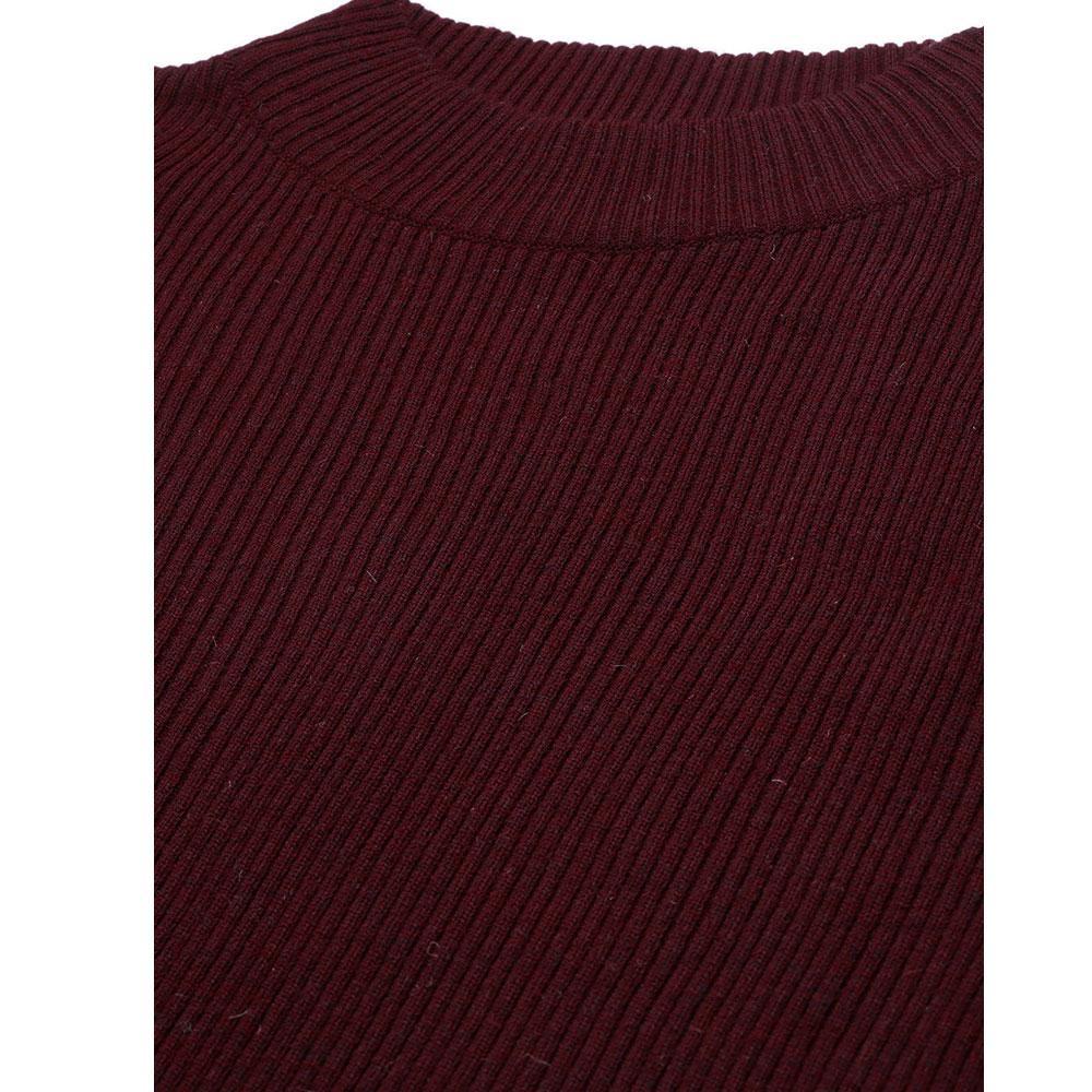 Women Maroon Melange  Mock Neck Top