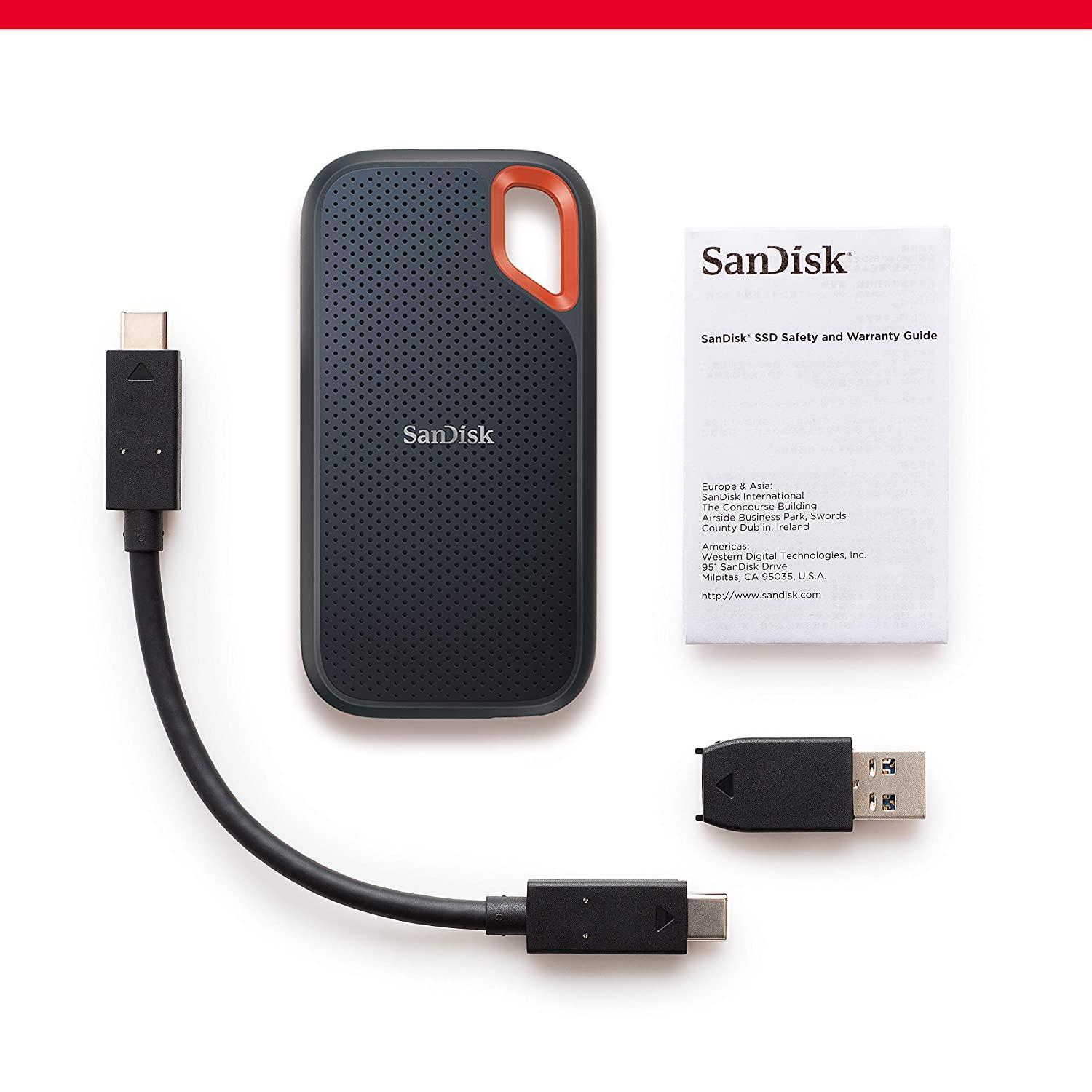 SanDisk 1TB Extreme Portable SSD 1050MB/s R, 1000MB/s W, IP55 Rated, PC, MAC & Smartphone Compatible