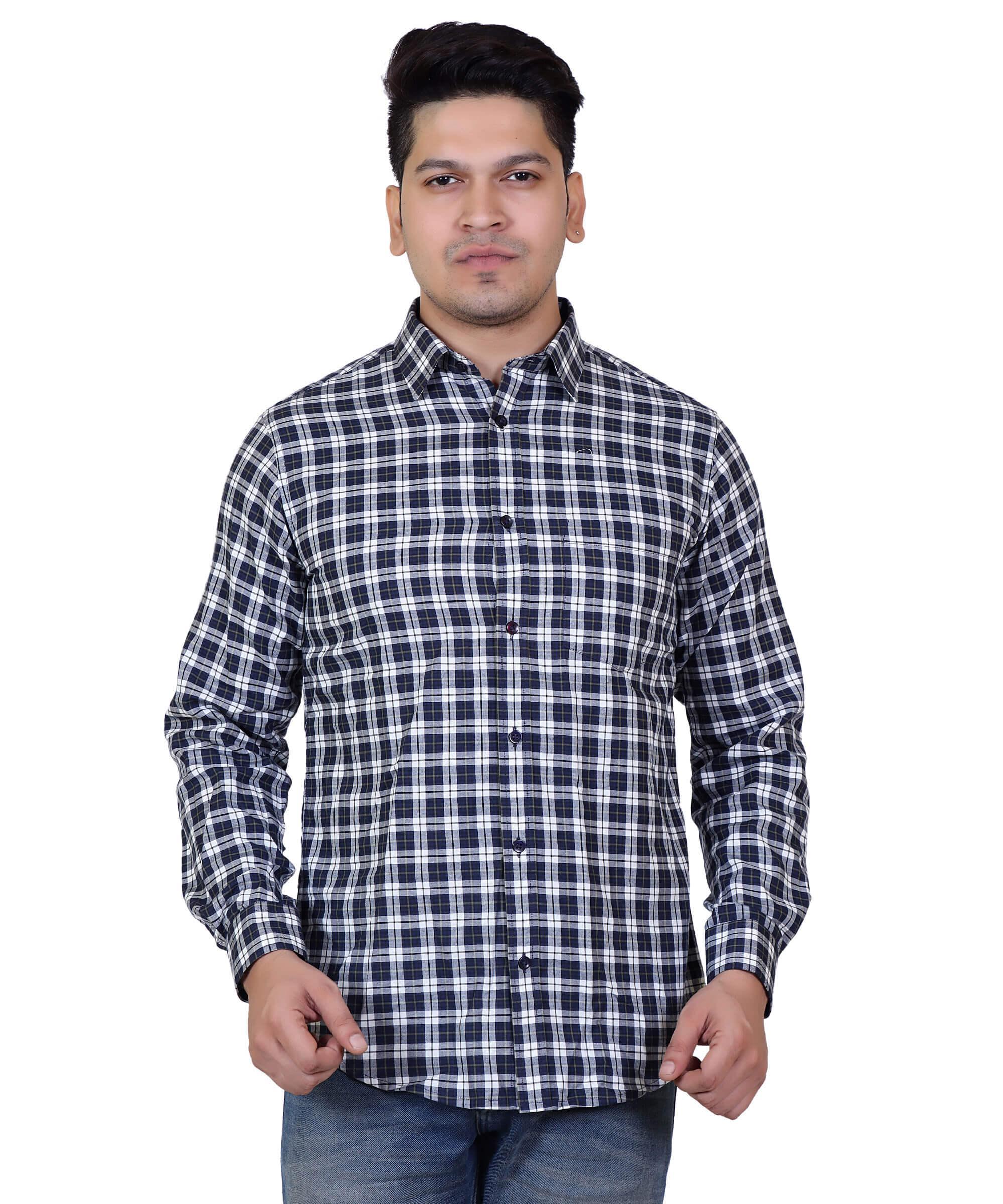 Men Shirt Full Sleeve – NAVY & PRINT