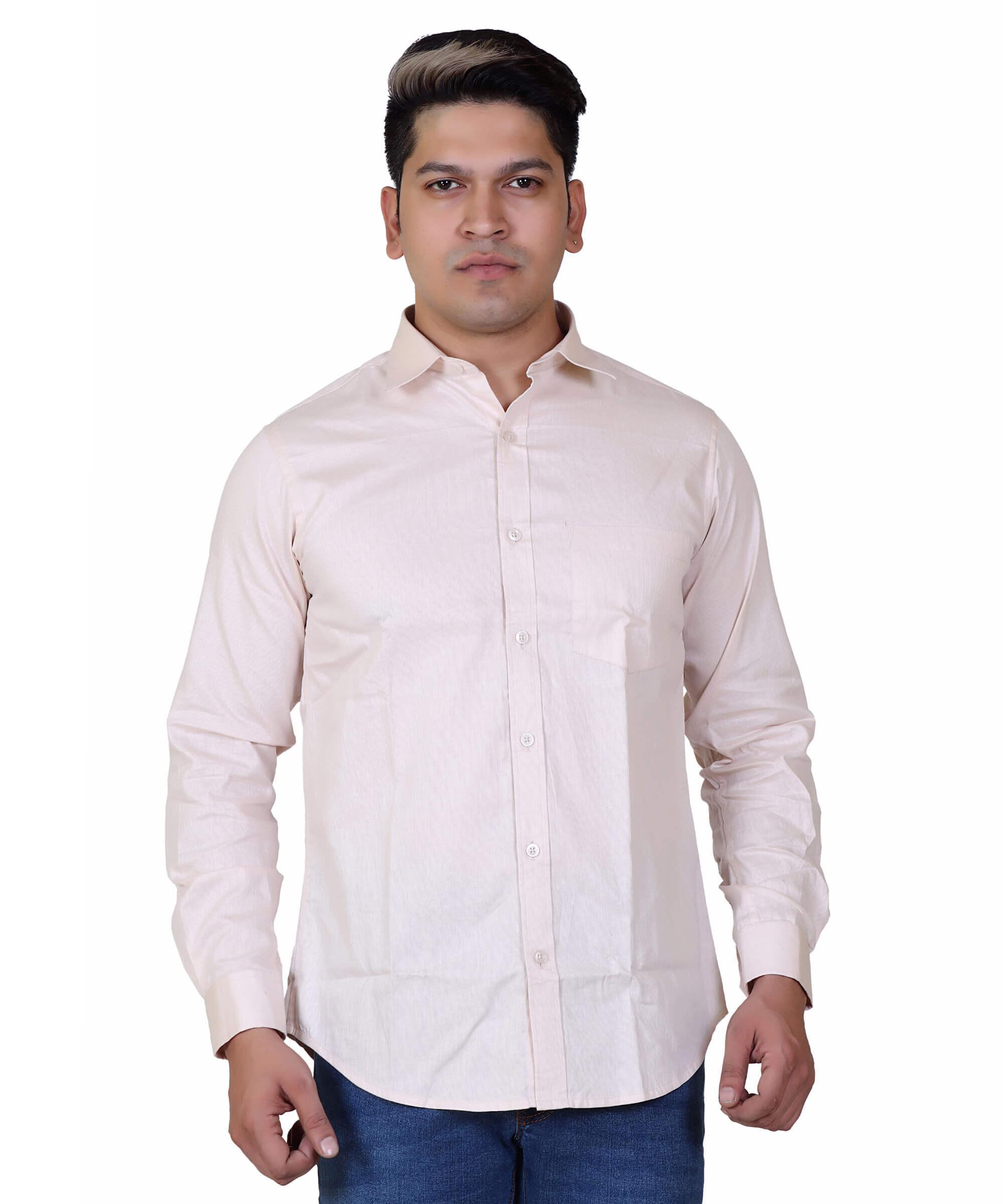 Men Shirt Full Sleeve – SOLID BEIGE
