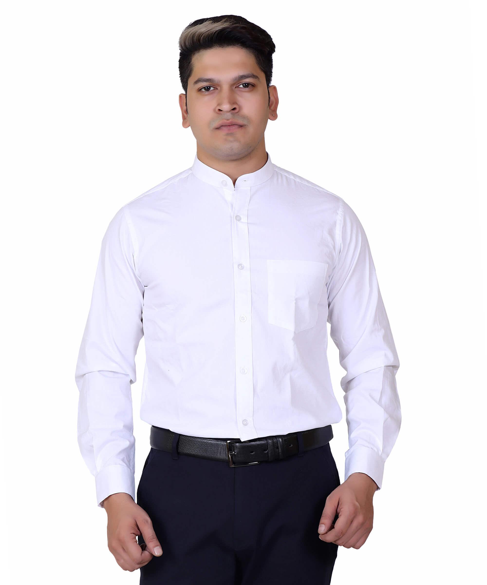 Men Shirt Full Sleeve – SOLID WHITE