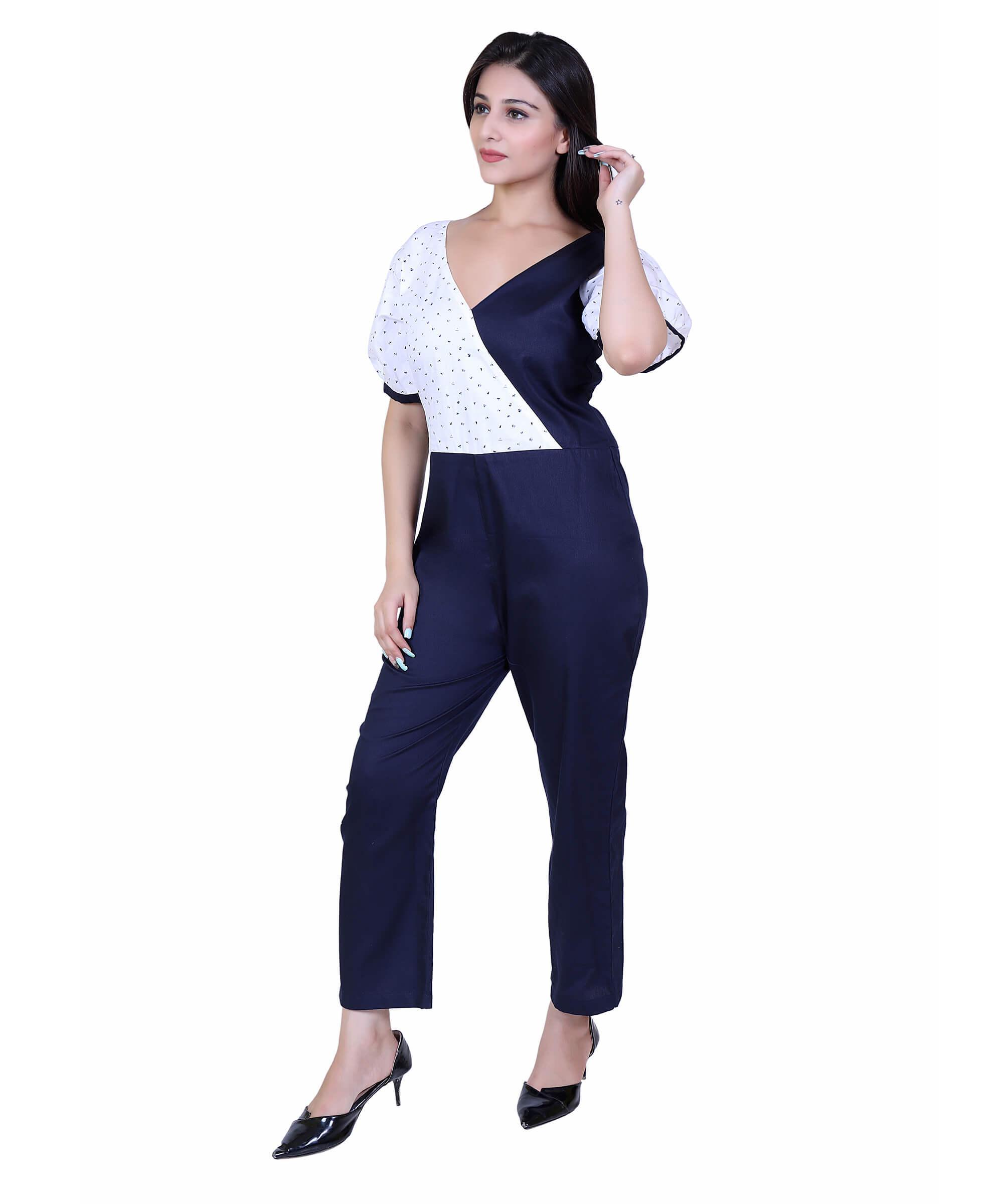 SECT WJP WOMEN JUMPSUIT SOLID – INDIGO BLUE