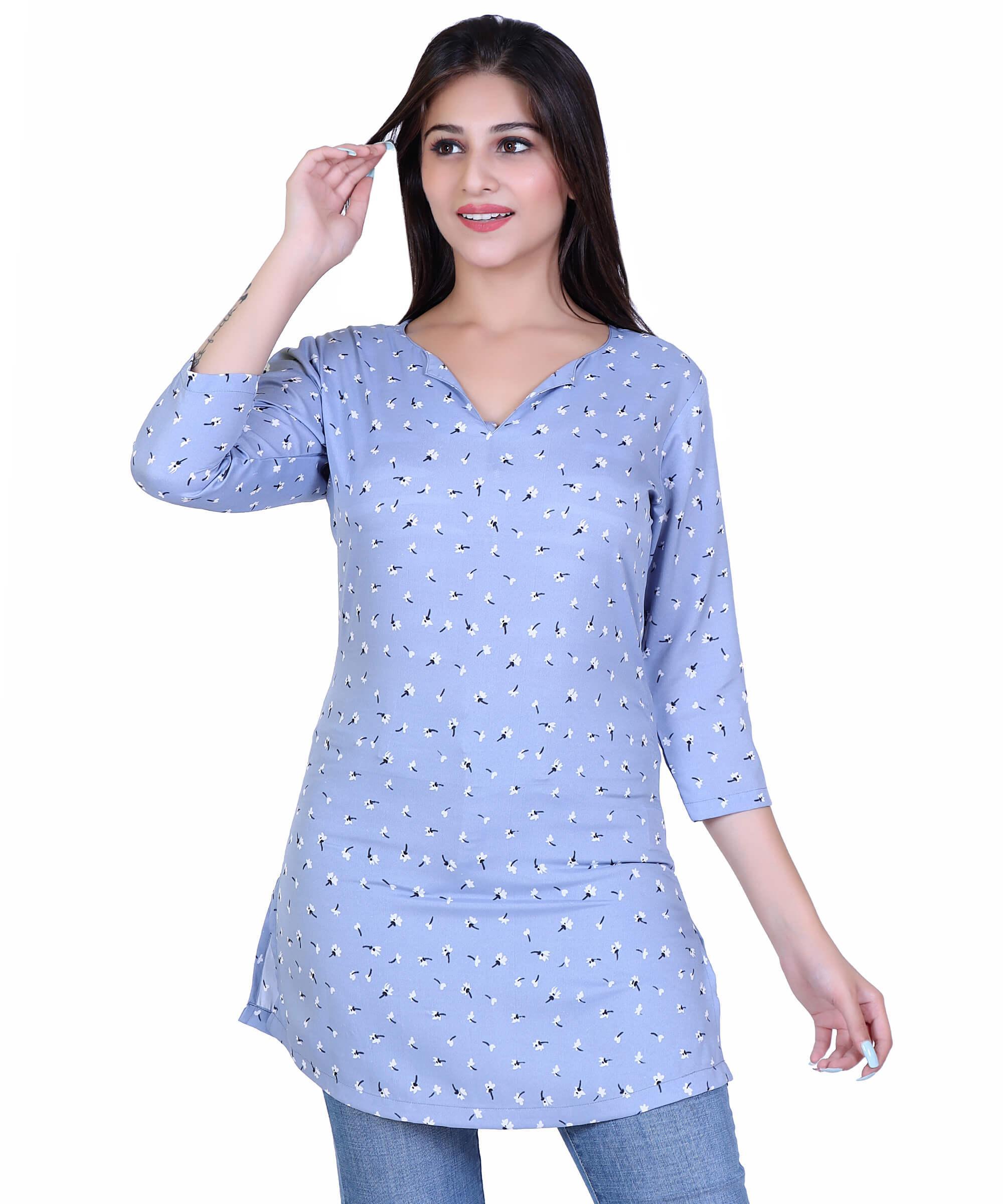 SECT-WT WOMEN TOP PRINT – MAYA BLUE PRINT