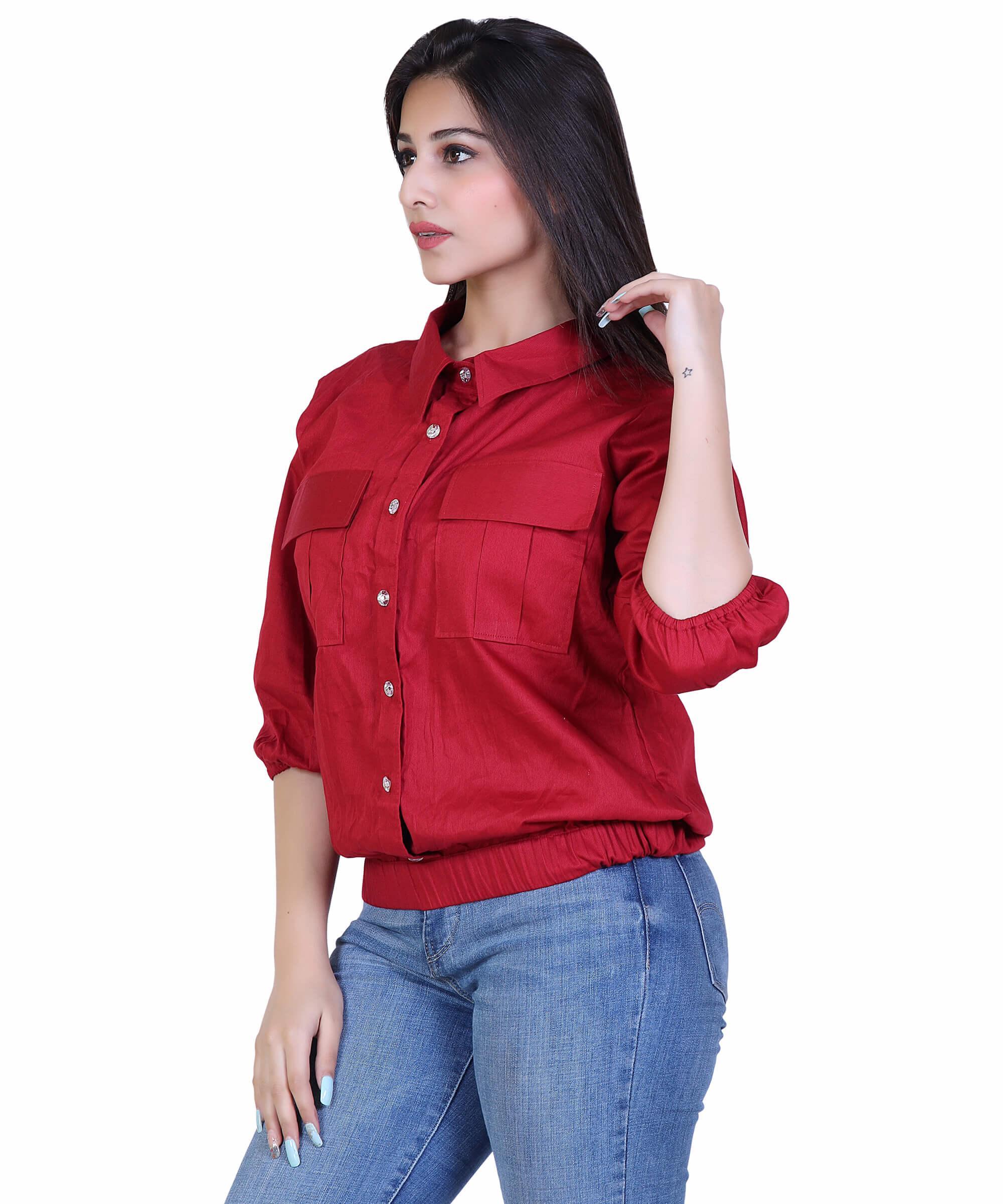 SECT-WT WOMEN TOP SOLID – MAROON
