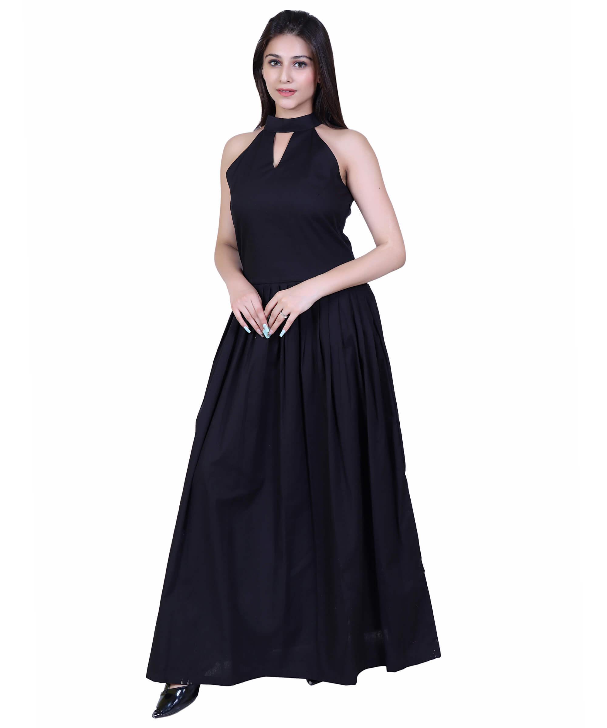 SECT-WWD WOMEN WESTERN DRESS PRINT – BLACK