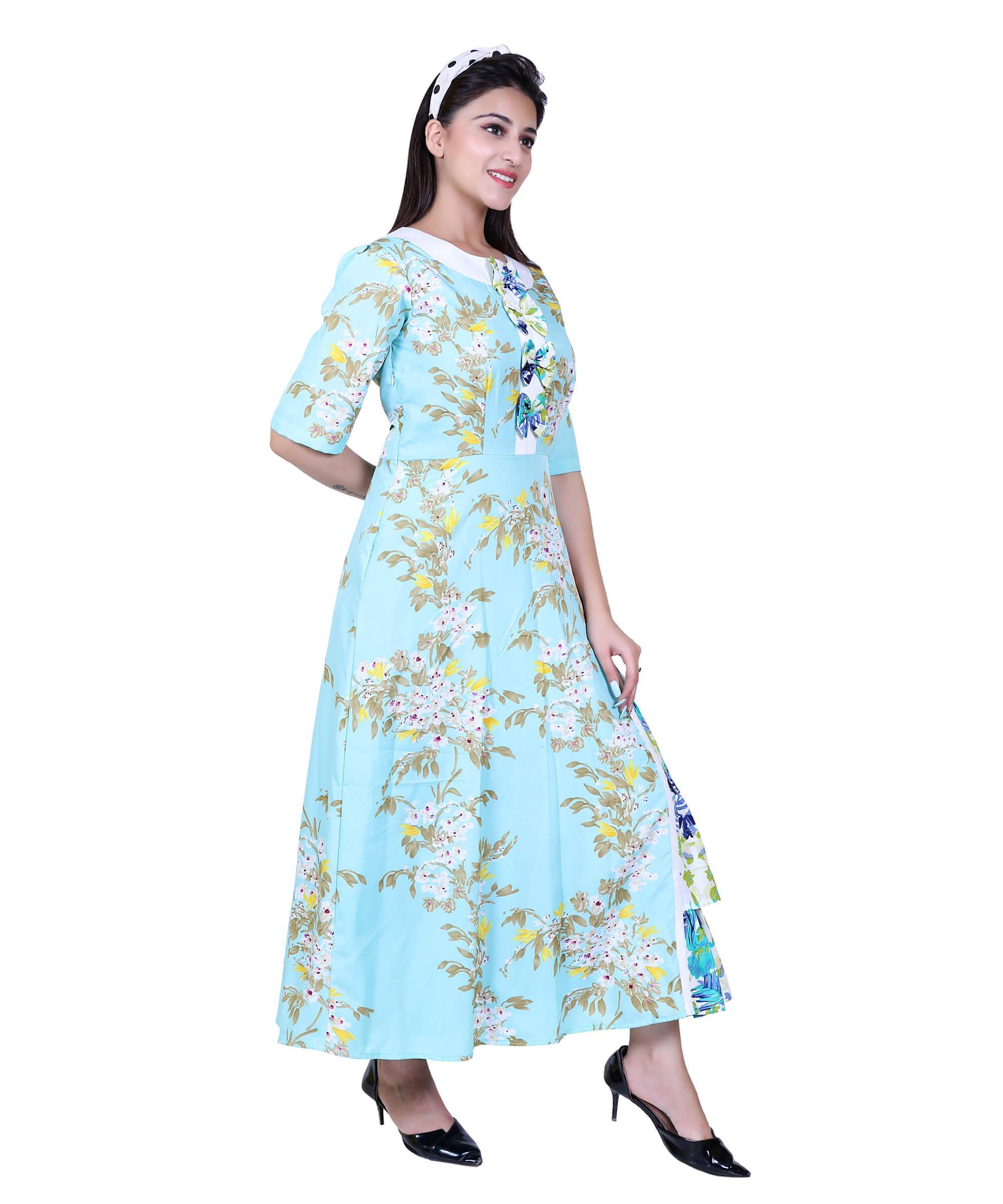 SECT-WWD WOMEN WESTERN DRESS PRINT – CELEST BLUE PRINT