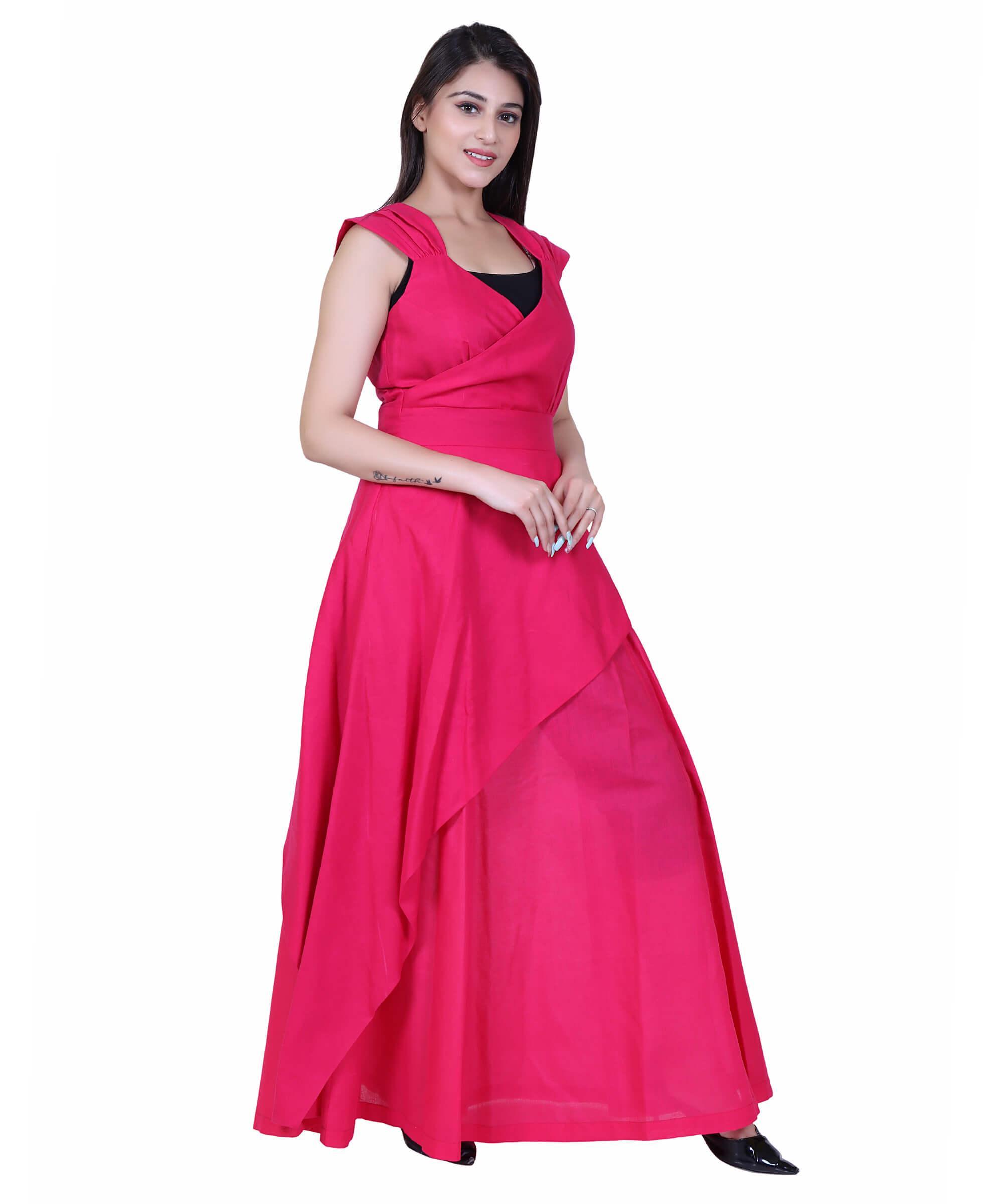  SECT-WWD WOMEN WESTERN DRESS PRINT – DARK PINK