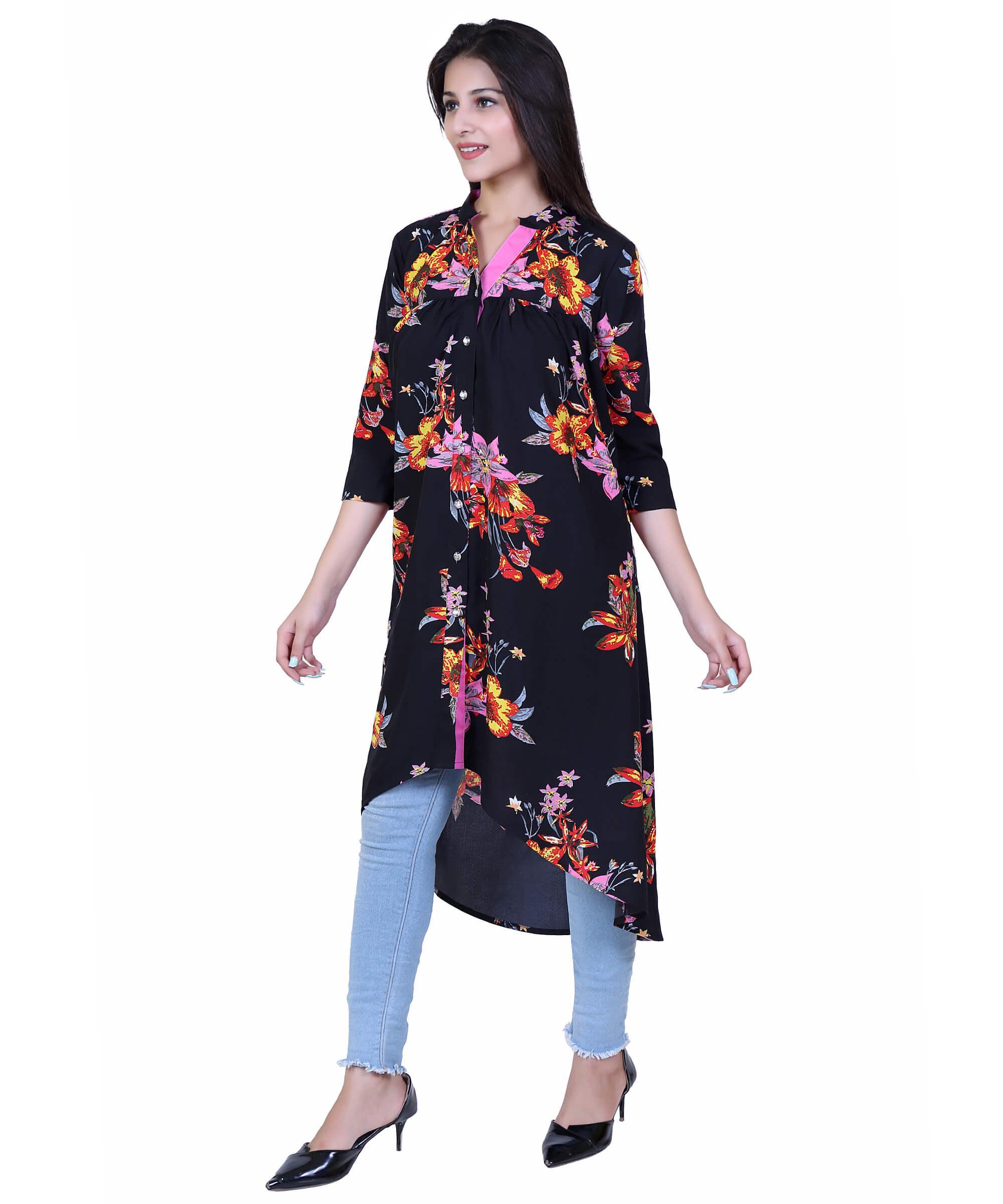 WOMEN WESTERN DRESS PRINT – BLACK PRINT