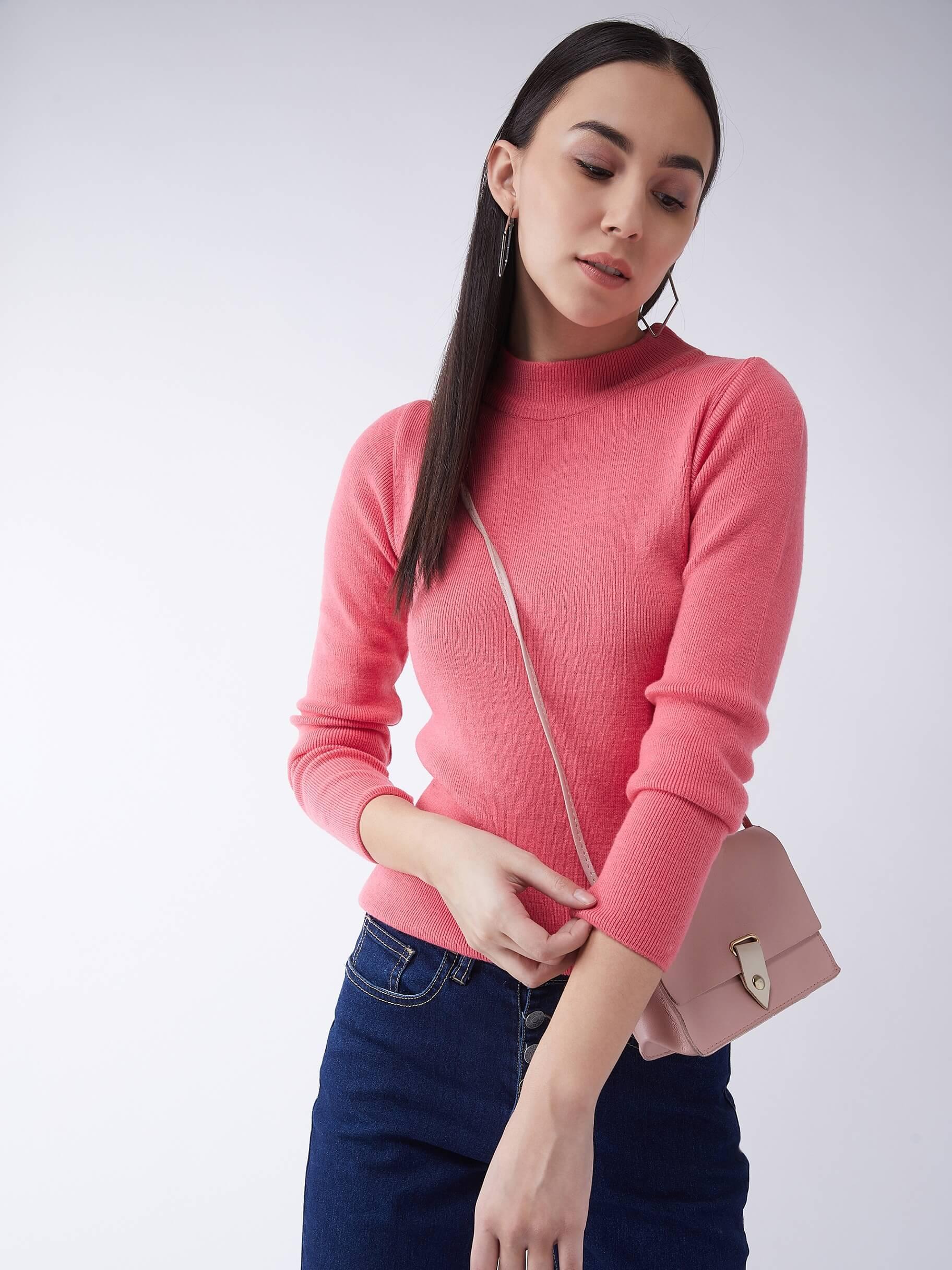 RVK Women Pink  Pullover Sweater