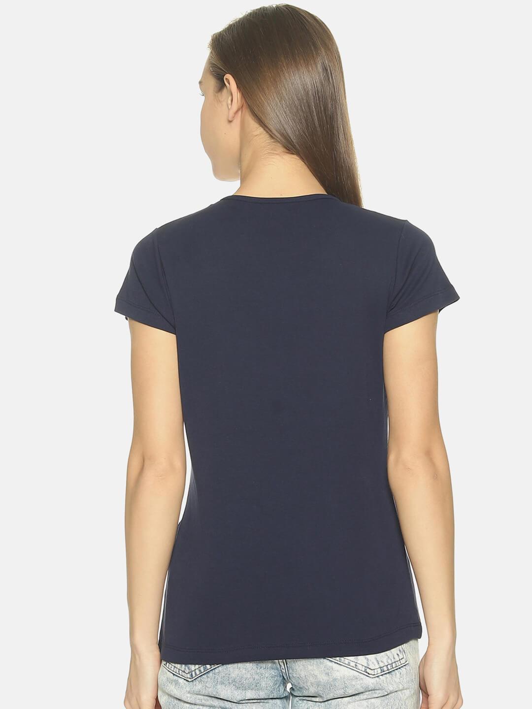 Women’s Navy Round Neck T-shirt