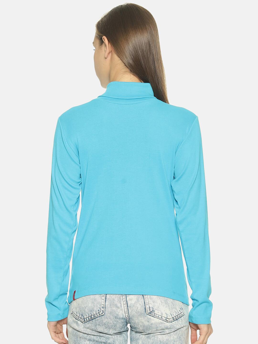 Women’s Blue Turtle Neck Top