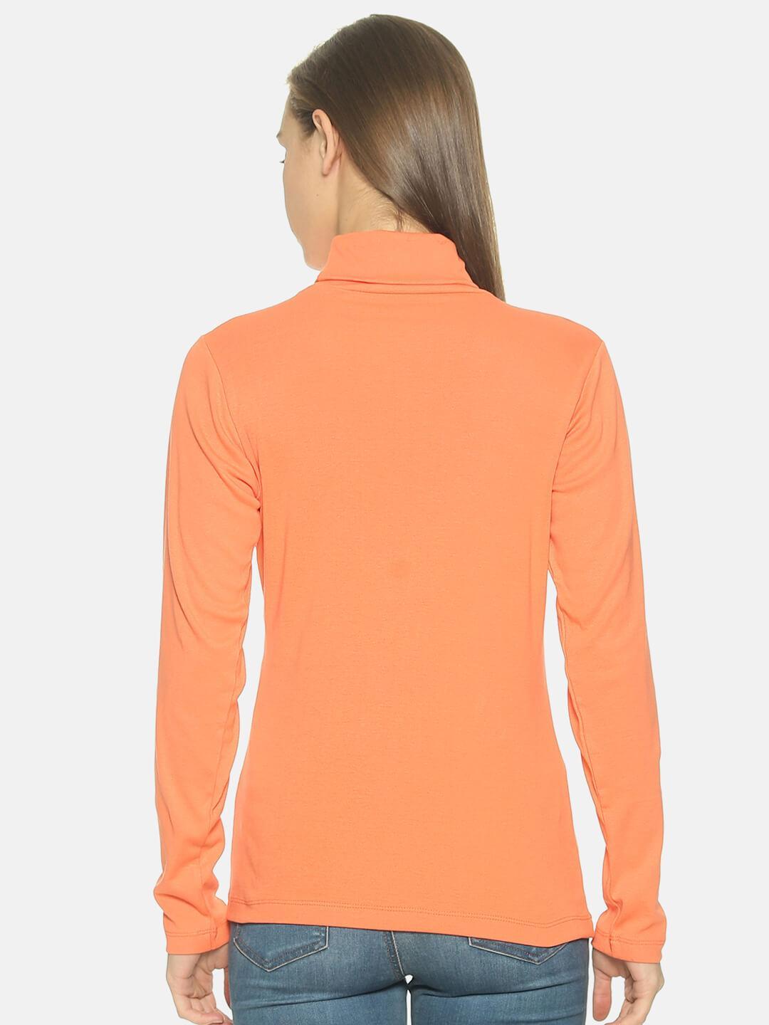 Women’s Orange Turtle Neck Top