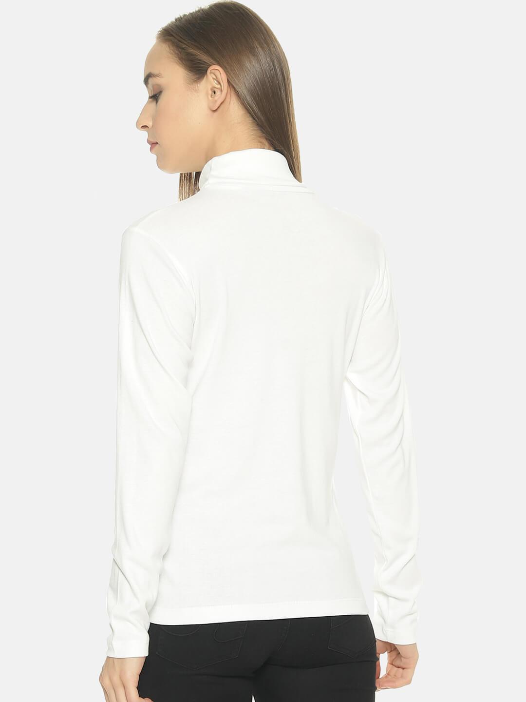 Women’s White Turtle Neck Top