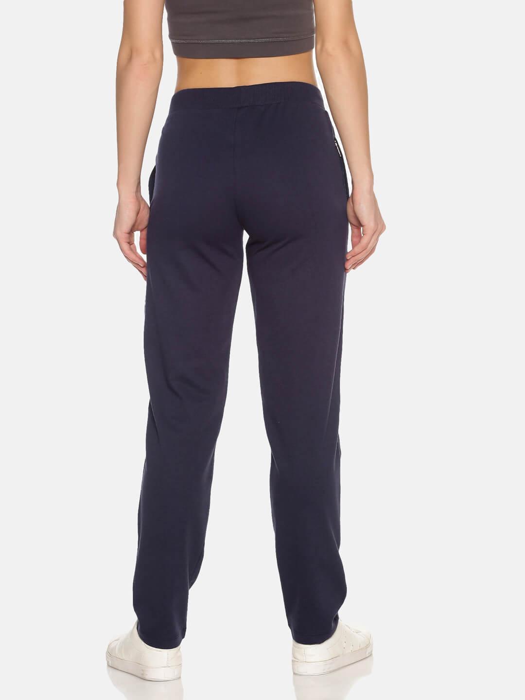 FEMEA Women Navy Blue Solid Track Pants