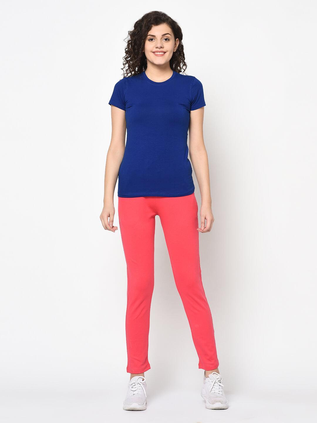 Women Rose Solid Slim-Fit Track Pants