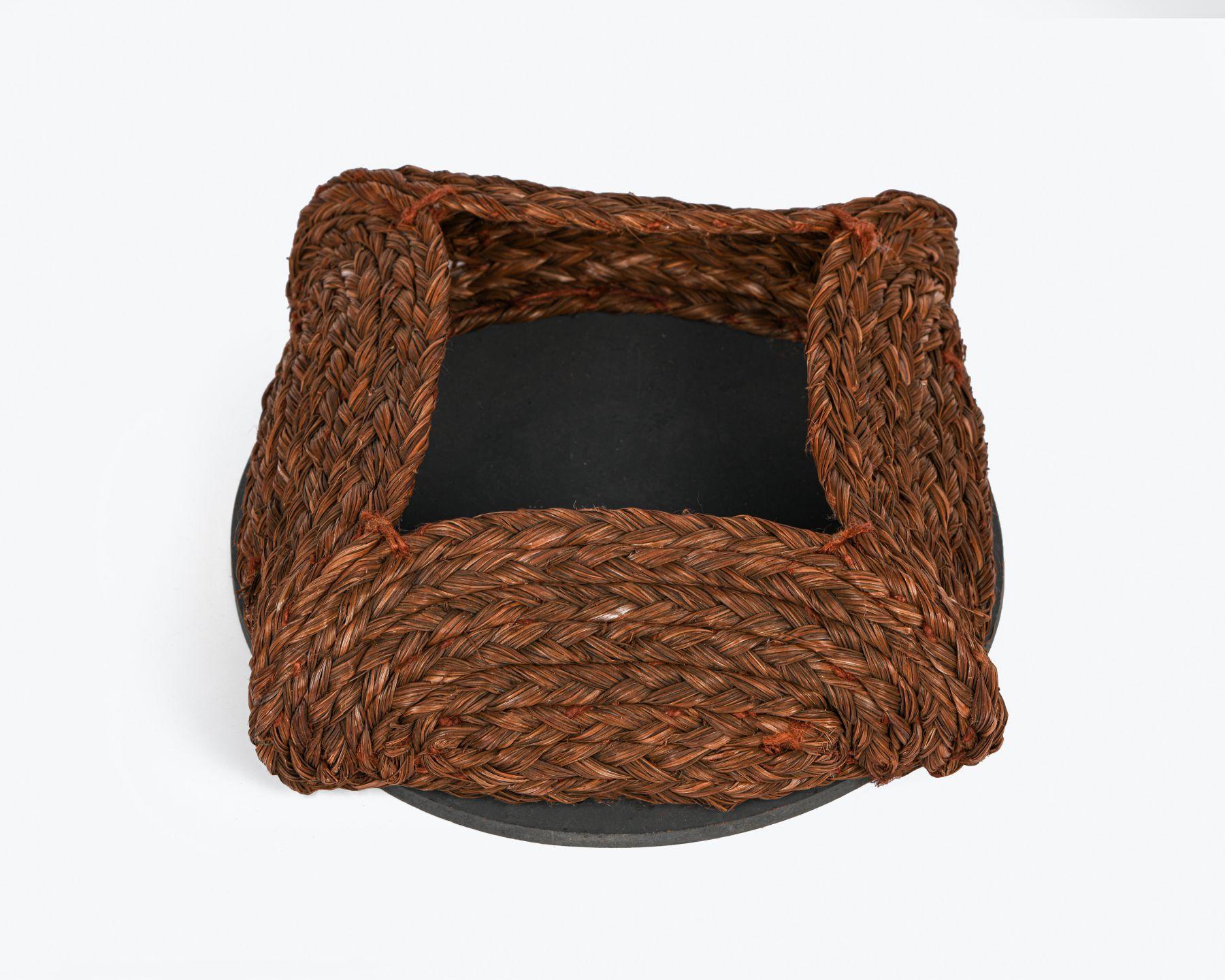 Handmade braided sabaii with fusion of wood on a 9x9 picture frame 